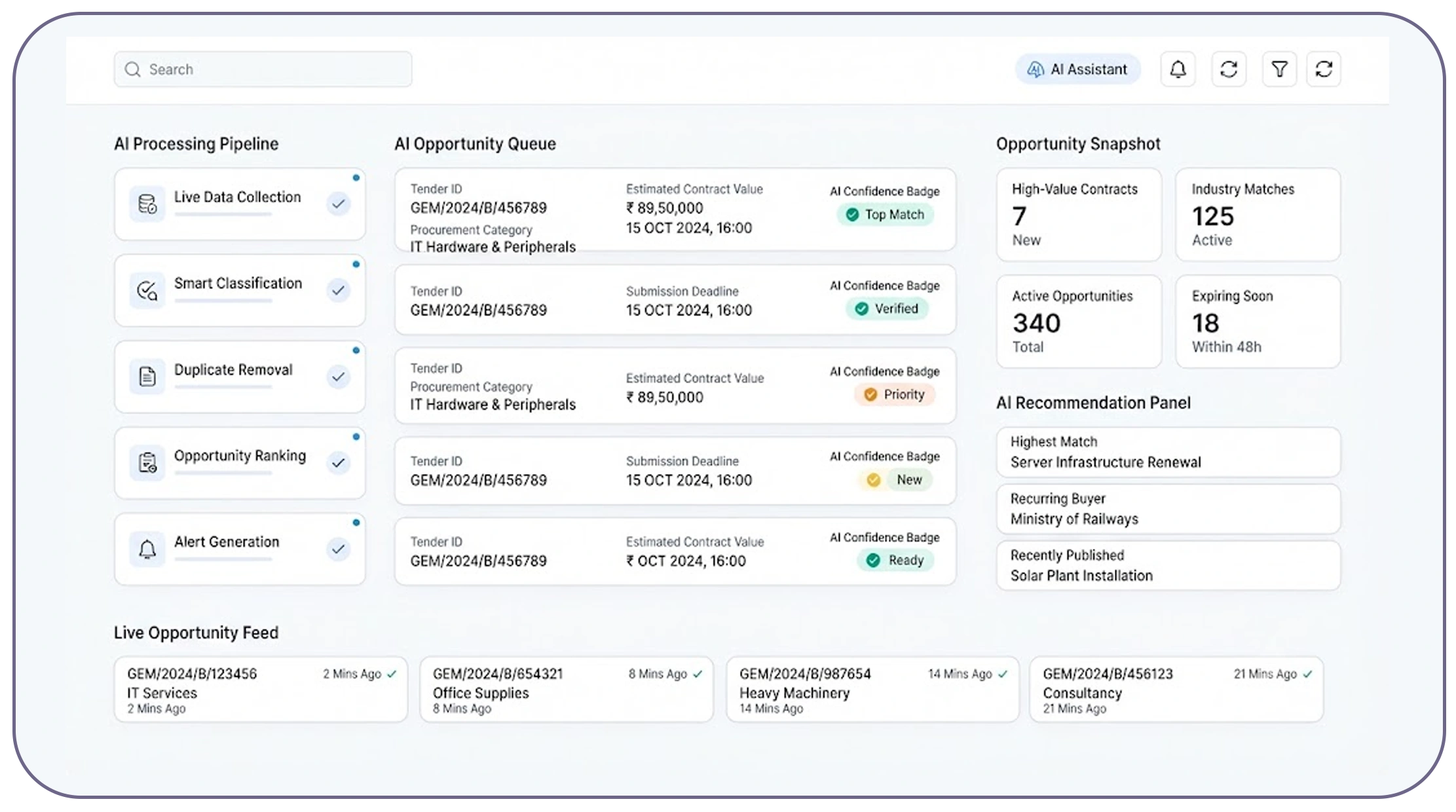 How Can AI Improve Tender Discovery Across GeM?
