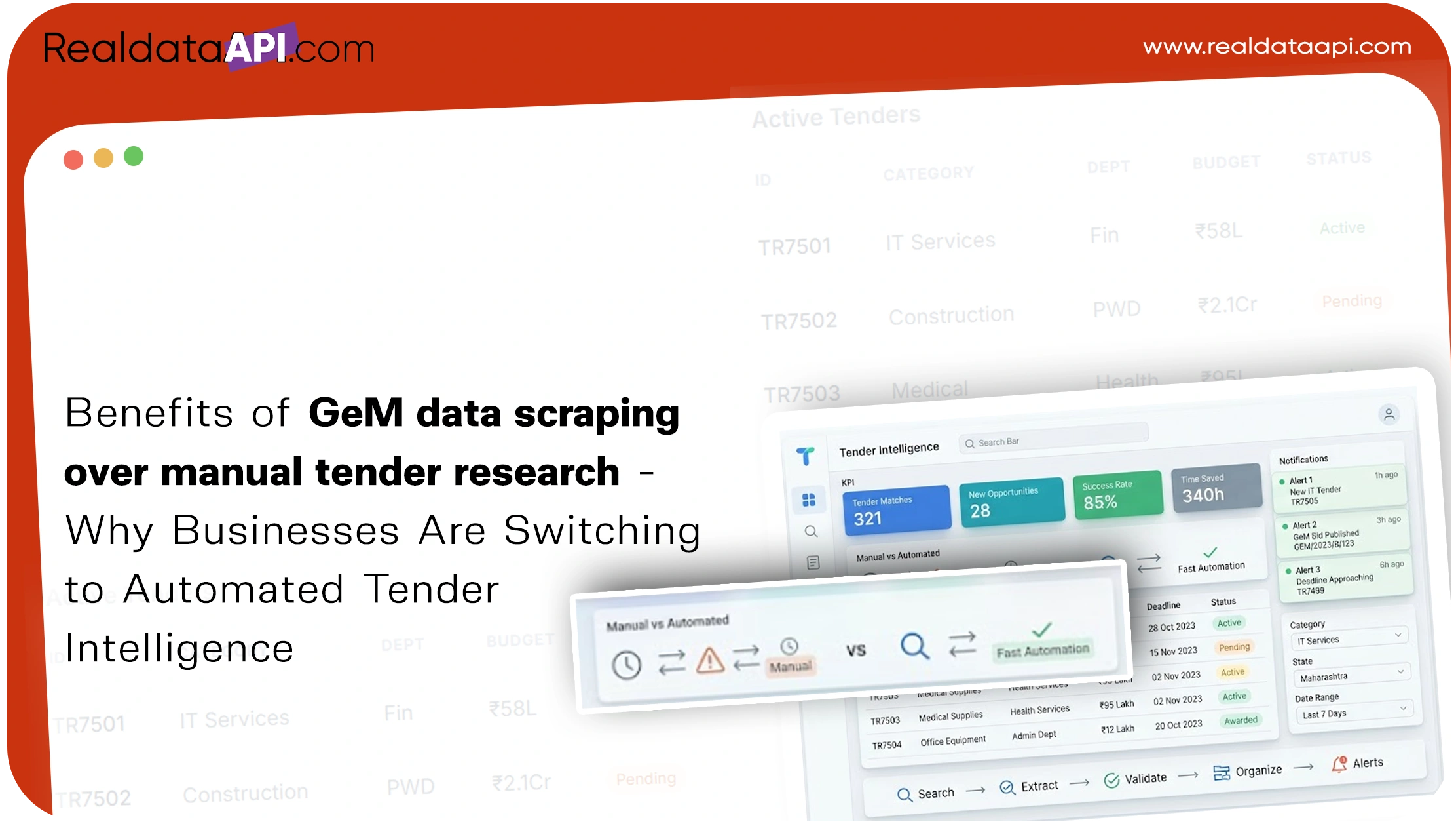 Benefits of GeM data scraping over manual tender research - Why Businesses Are Switching to Automated Tender Intelligence 