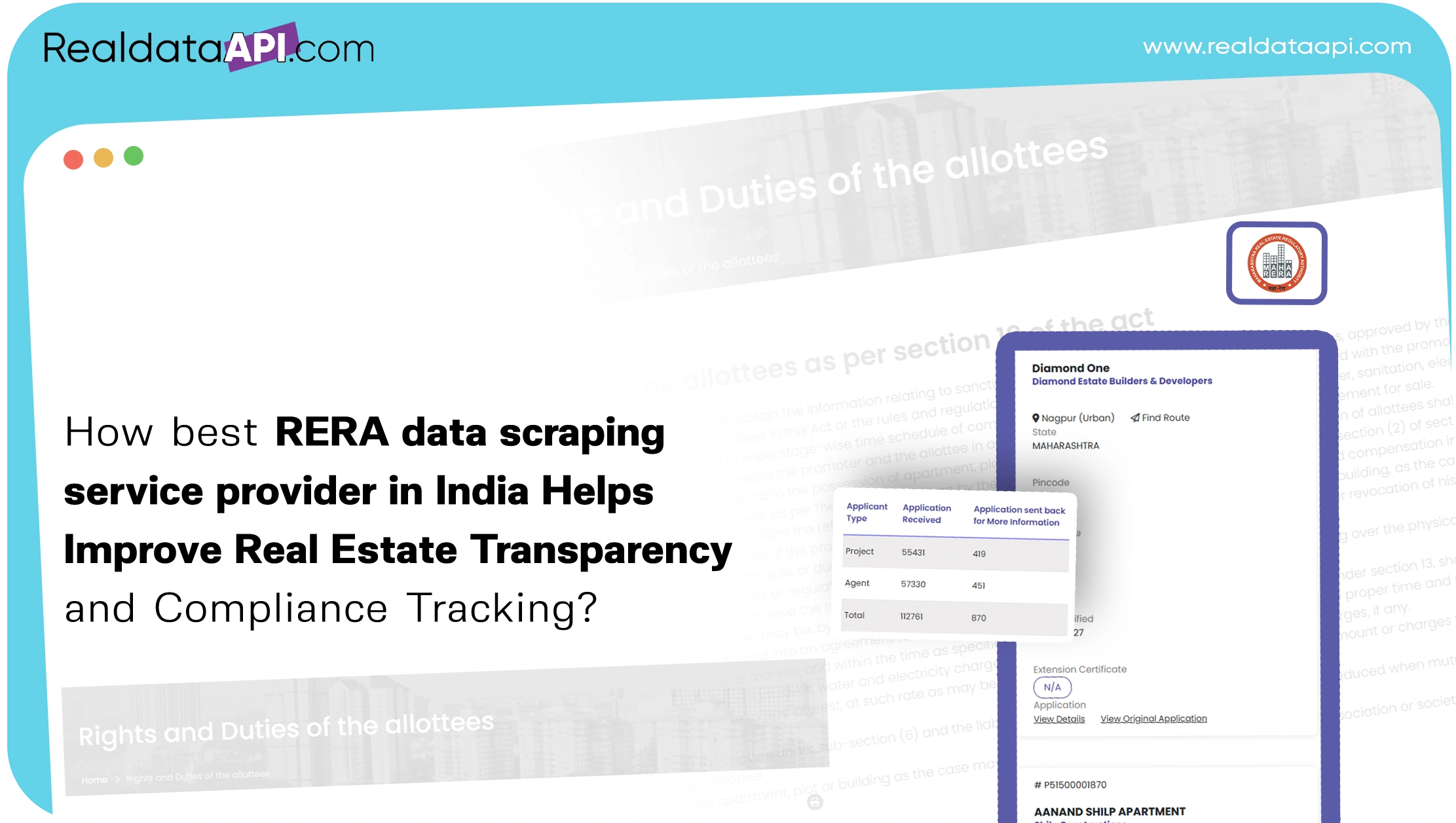 How best RERA data scraping service provider in India Helps Improve Real Estate Transparency and Compliance Tracking?