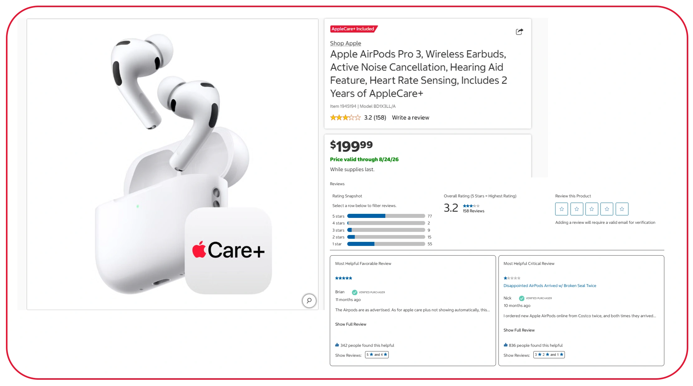 Costco Product and Review Datasets