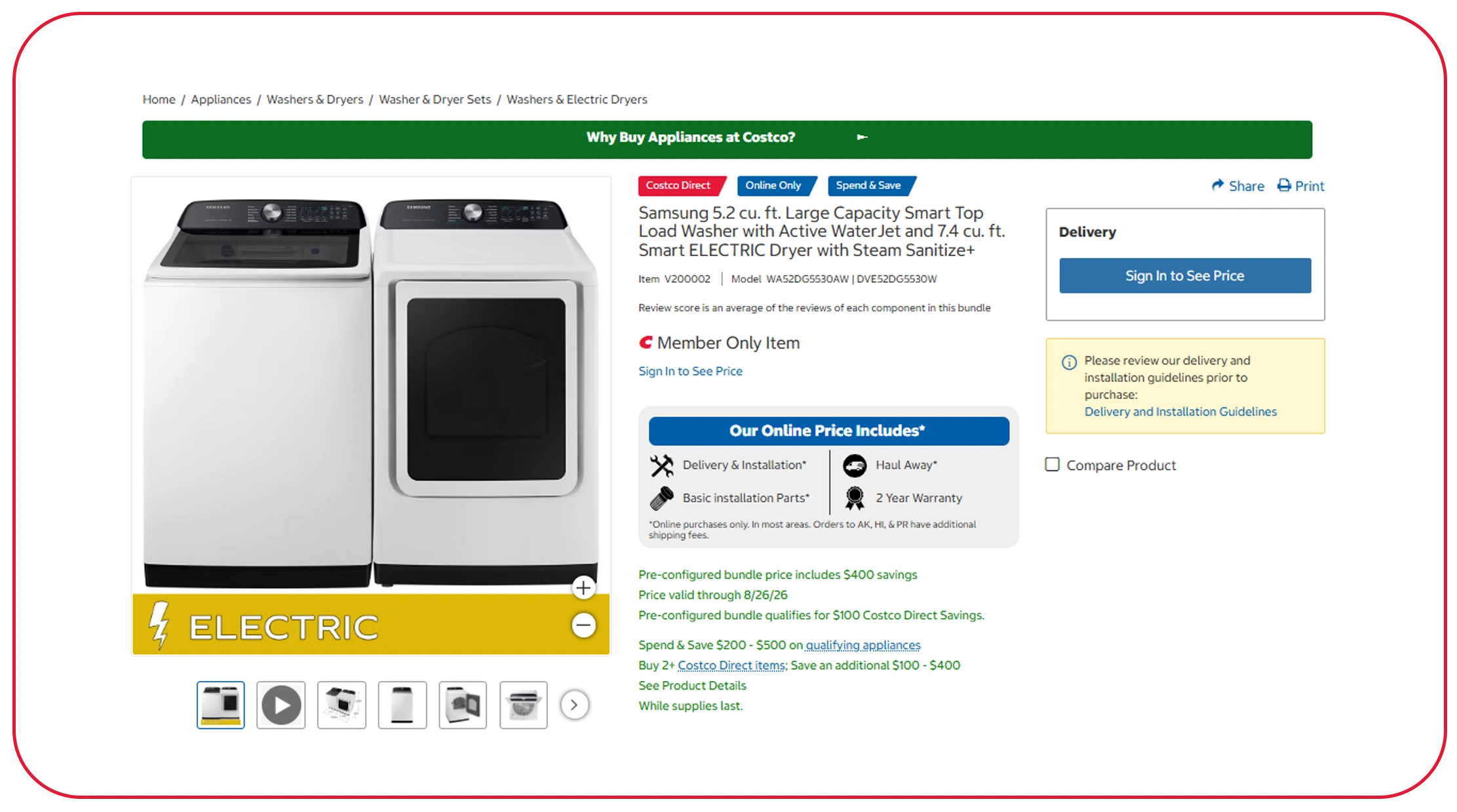extract Costco product information using web scraping