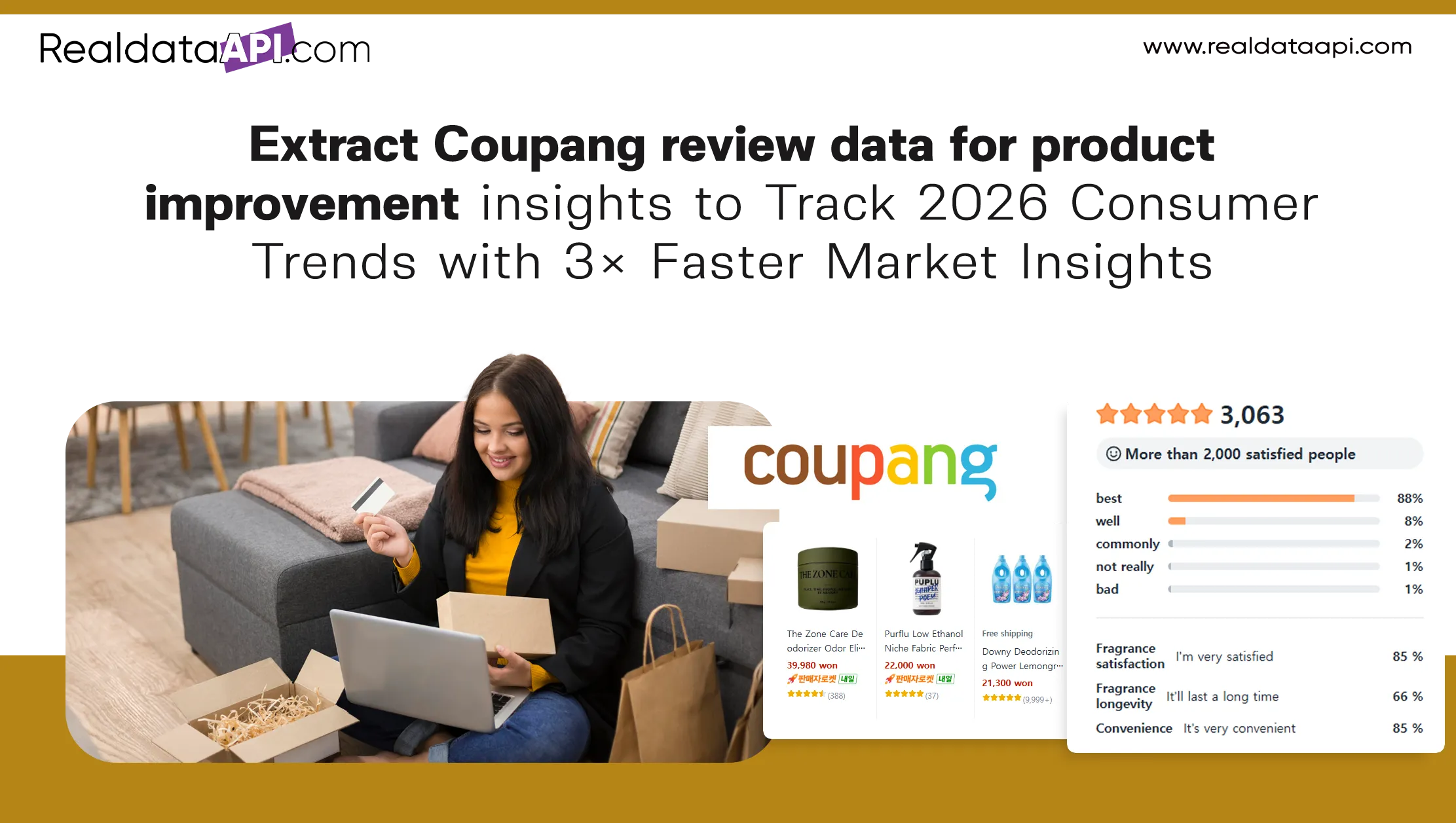 Extract Coupang review data for product improvement insights to Track 2026 Consumer Trends with 3× Faster Market Insights
