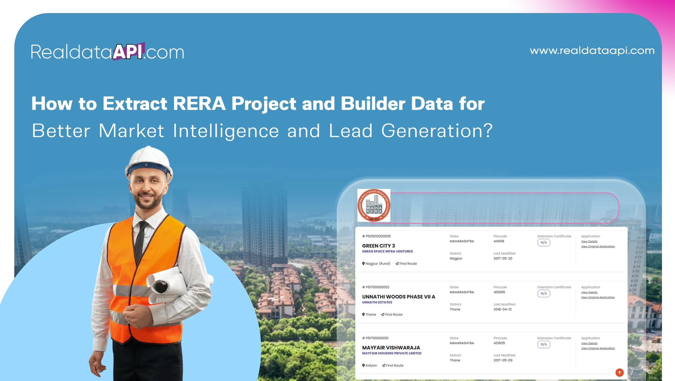 How to Extract RERA Project and Builder Data for Better Market Intelligence and Lead Generation?