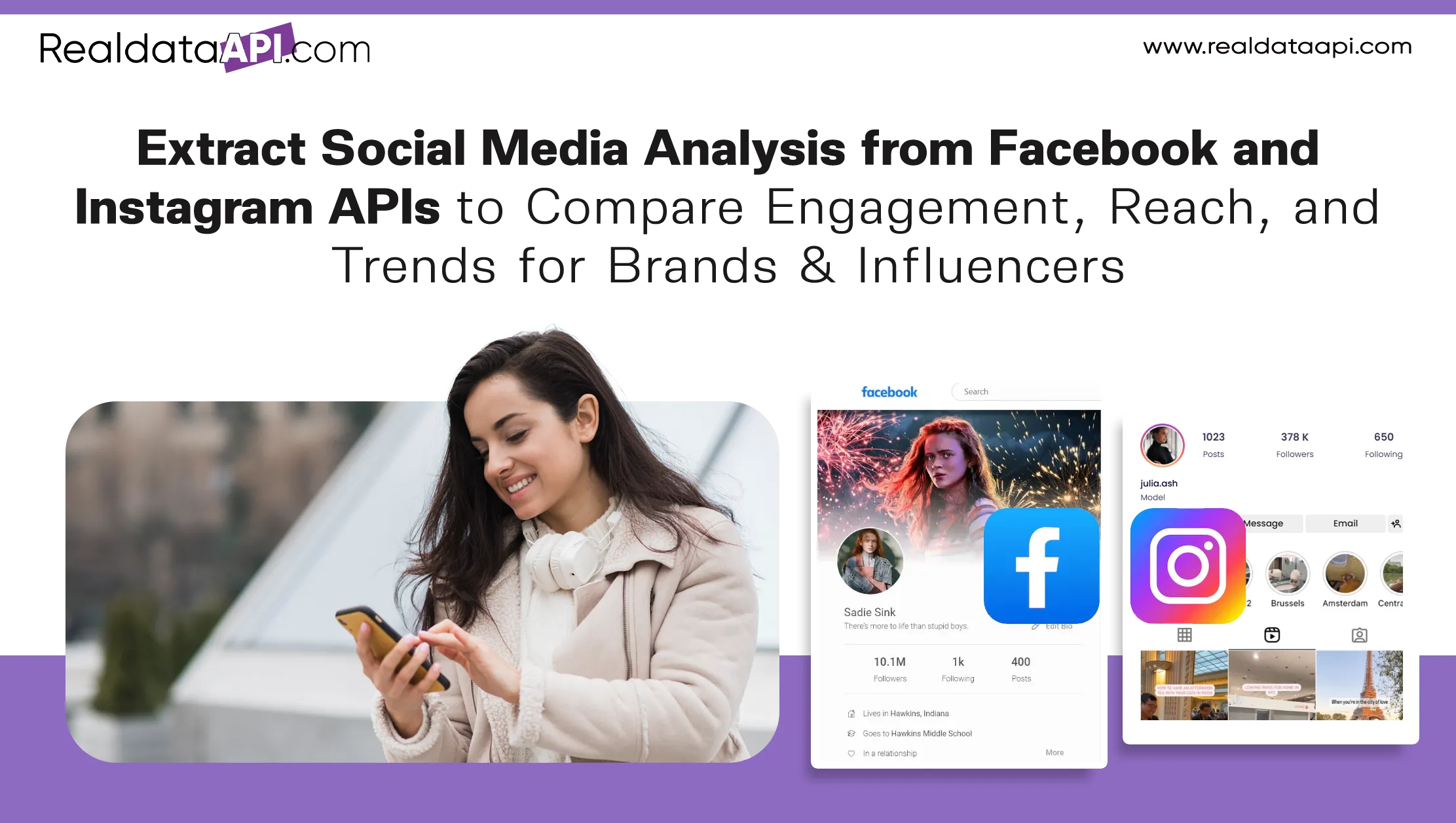 Extract Social Media Analysis from Facebook and Instagram APIs to Compare Engagement, Reach, and Trends for Brands & Influencers
