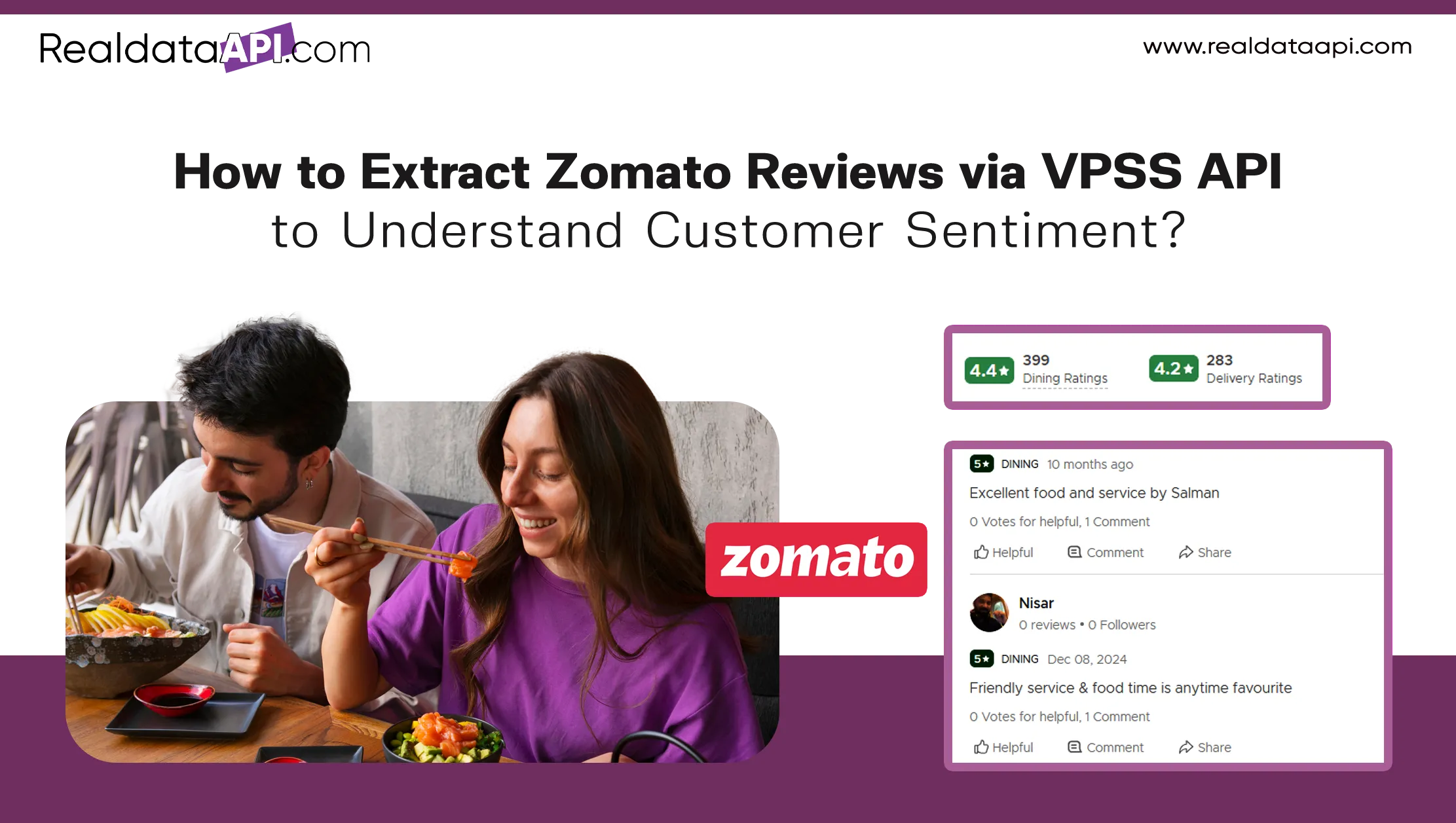 How to Extract Zomato Reviews via VPSS API to Understand Customer Sentiment?