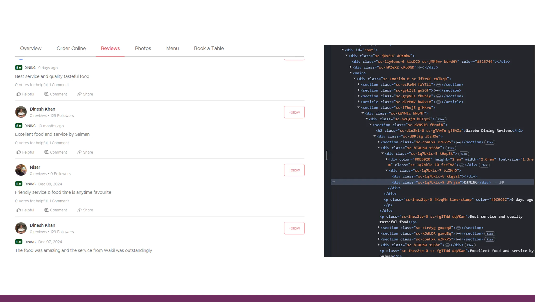 Measuring Review Quality