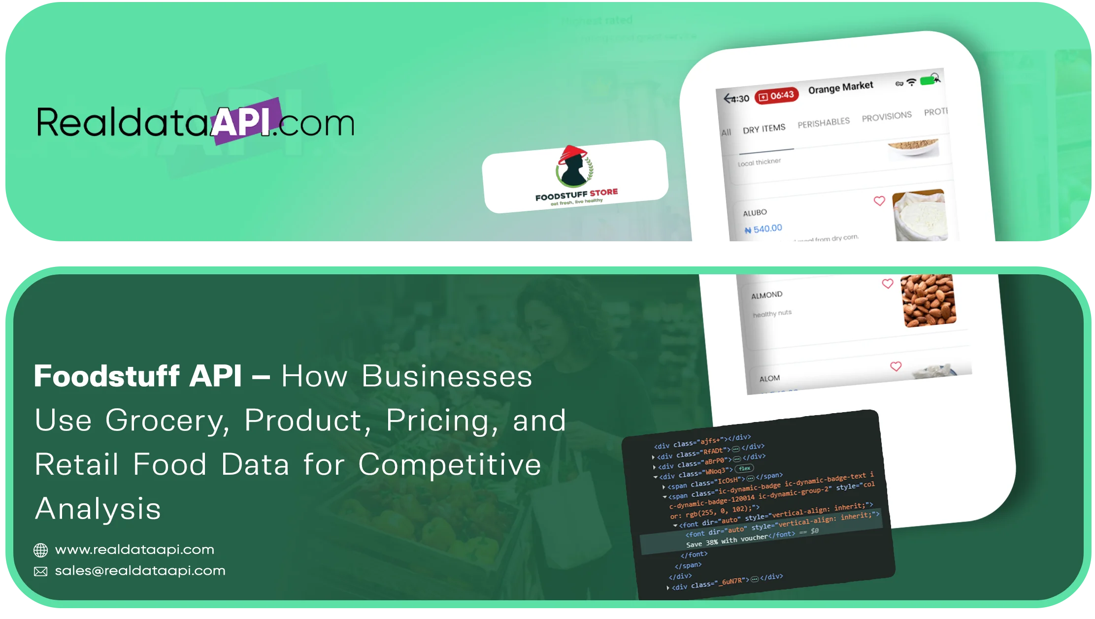 Foodstuff API for Grocery, Pricing & Retail Food Data