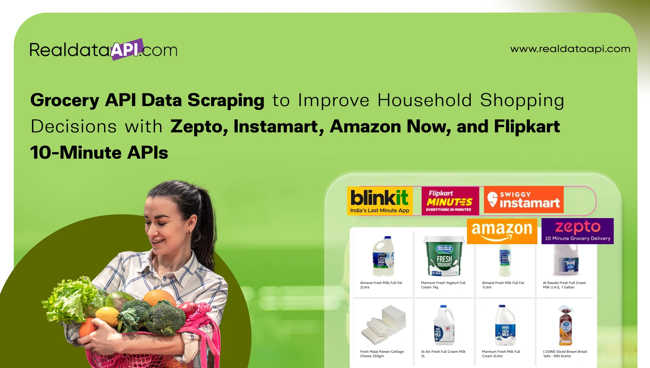 Grocery API Data Scraping to Improve Household Shopping Decisions with Zepto, Instamart, Amazon Now, and Flipkart 10-Minute APIs
