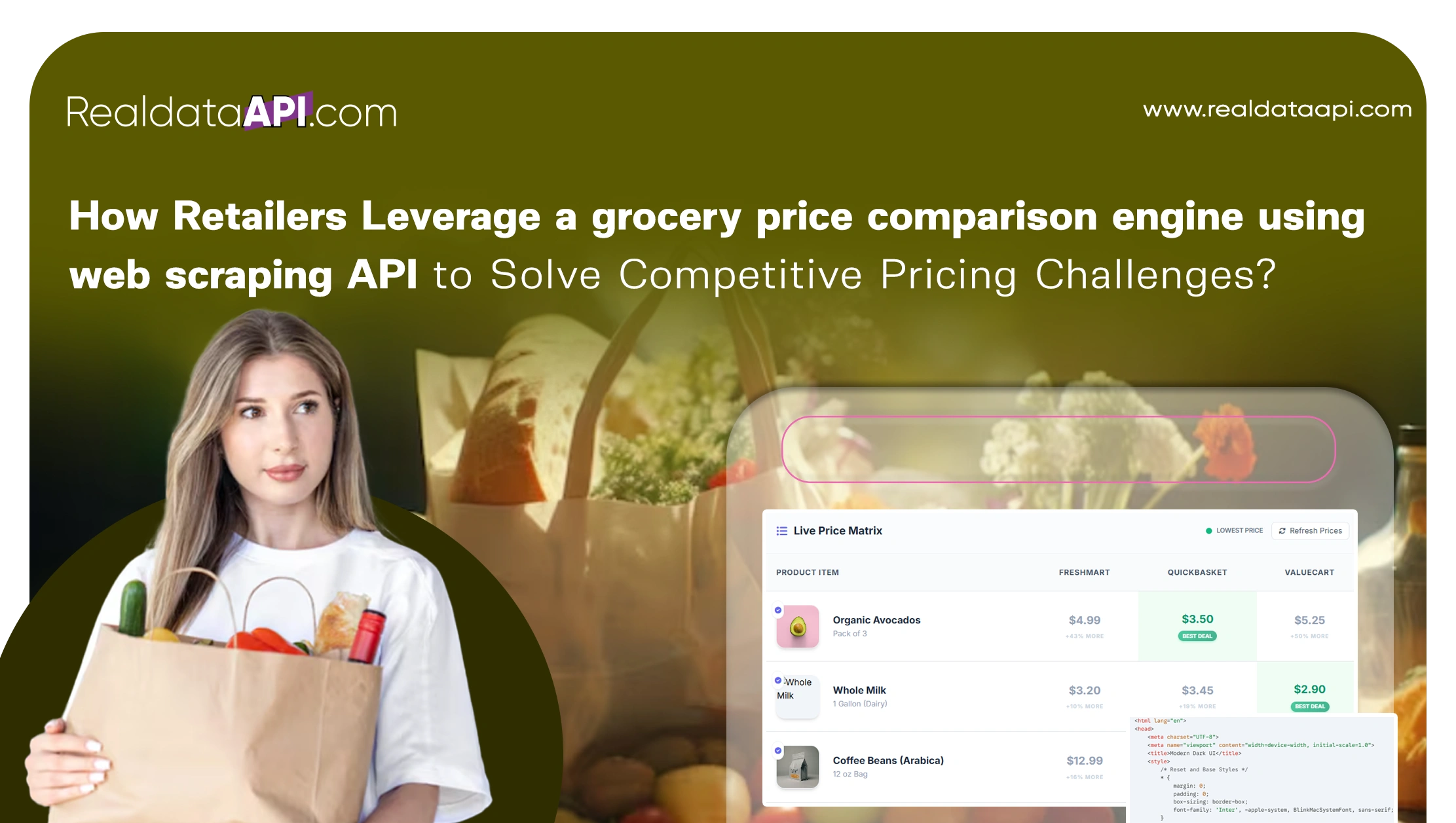 How Retailers Leverage a grocery price comparison engine using web scraping API to Solve Competitive Pricing Challenges?