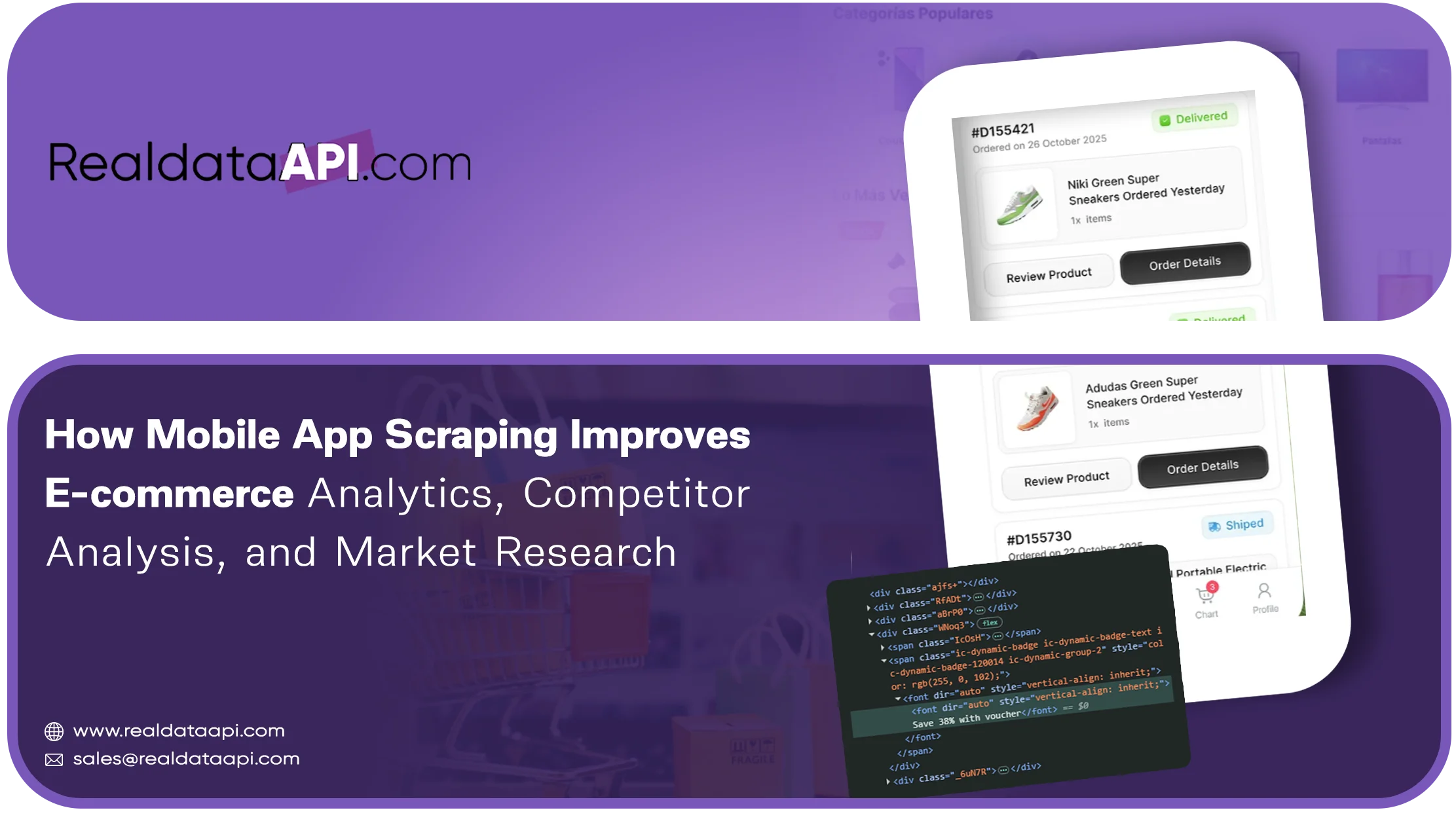 Mobile app scraping for app-based e-commerce data