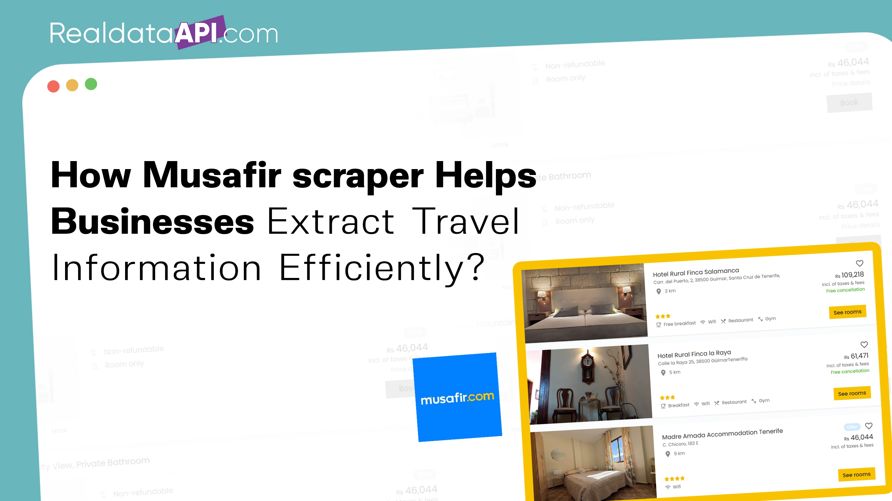 Use a Musafir scraper to collect travel information, monitor prices, availability, destinations, and offers for smarter travel market intelligence.