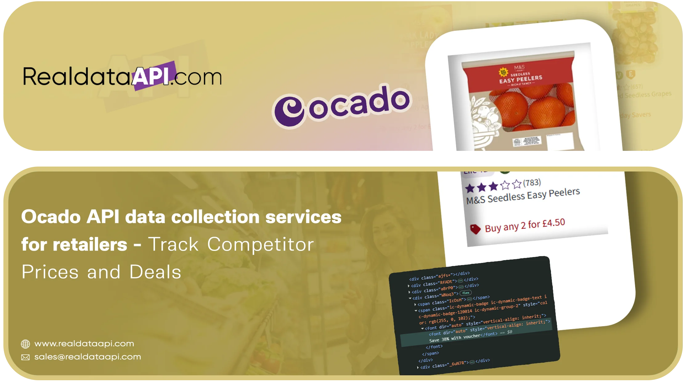Ocado API data collection services for retailers