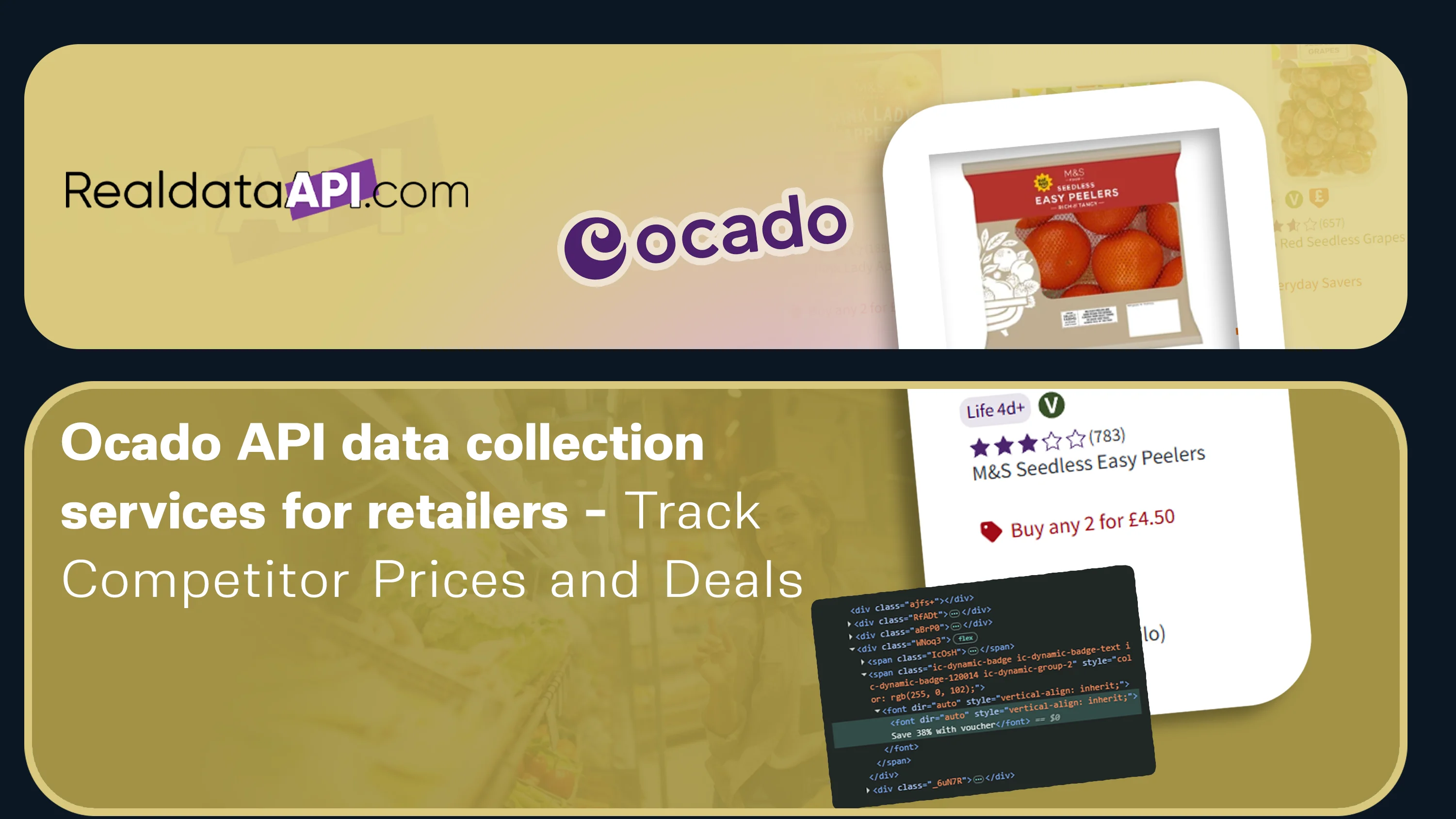 Ocado API data collection services for retailers