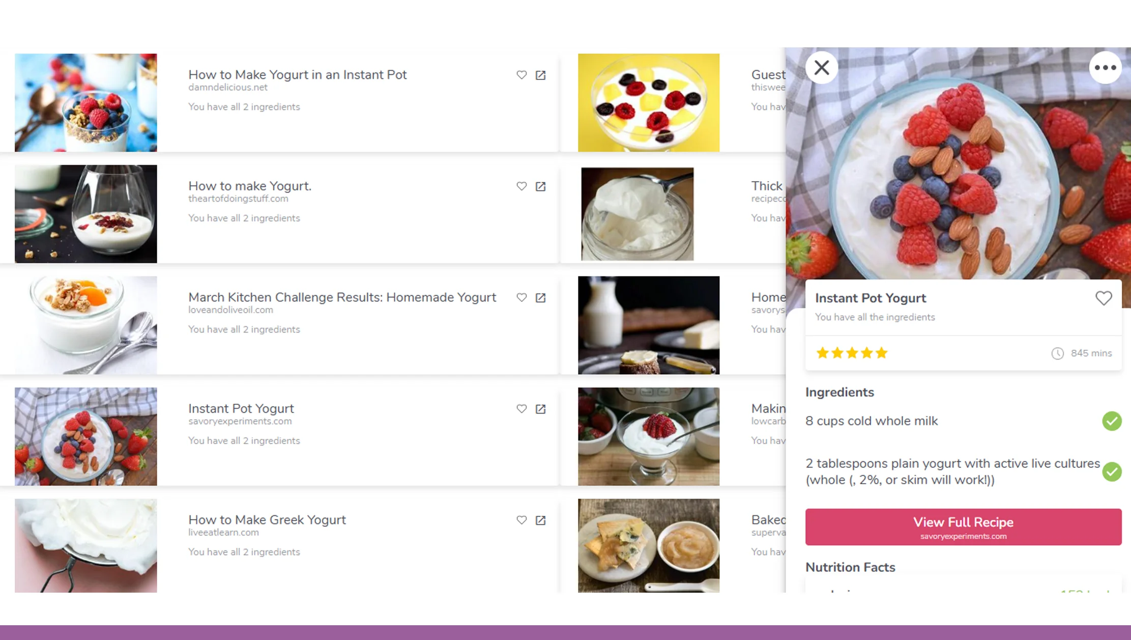 SuperCook API for Food Research and Analysis