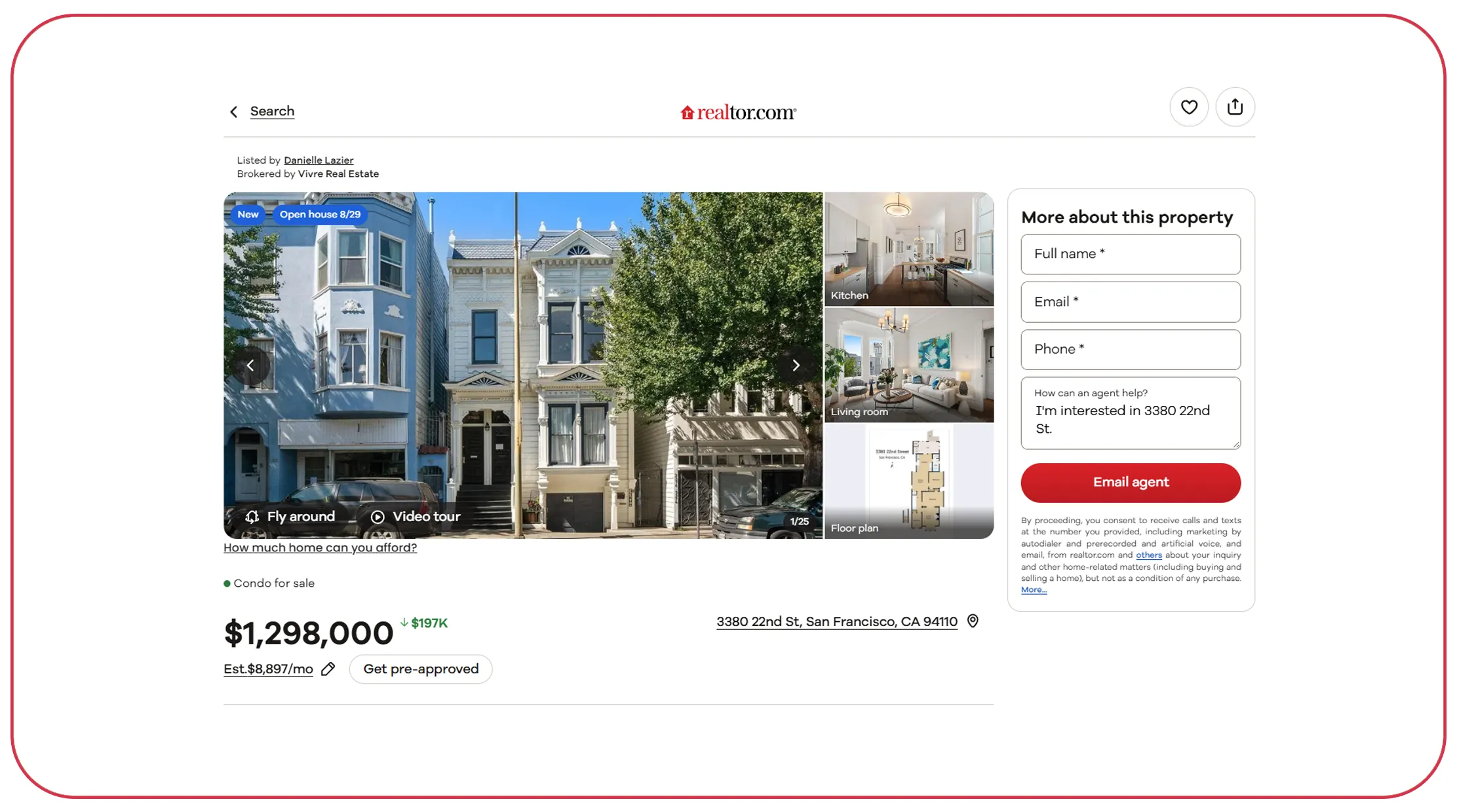 real-time Realtor.com property price data