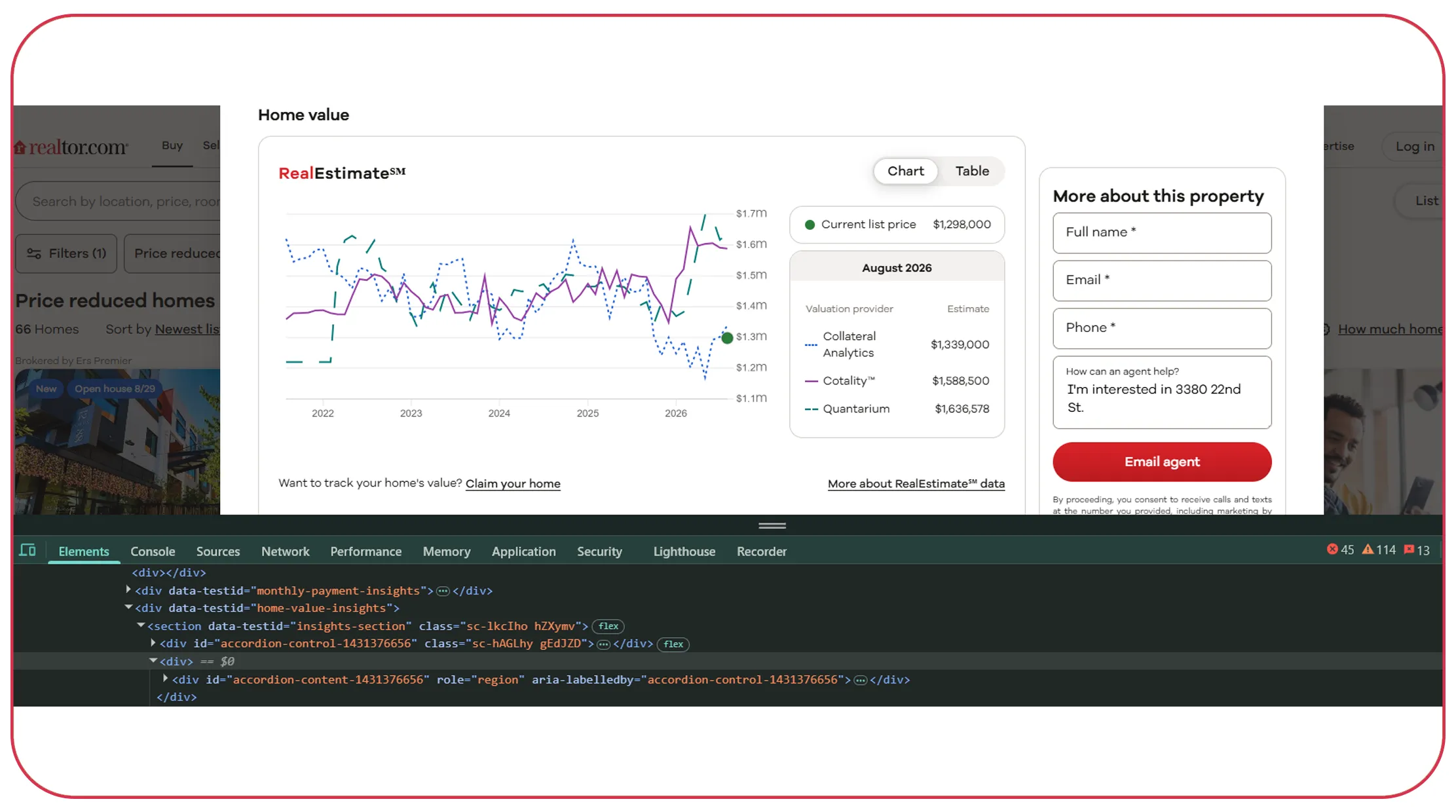 Realtor.com API for property data extraction