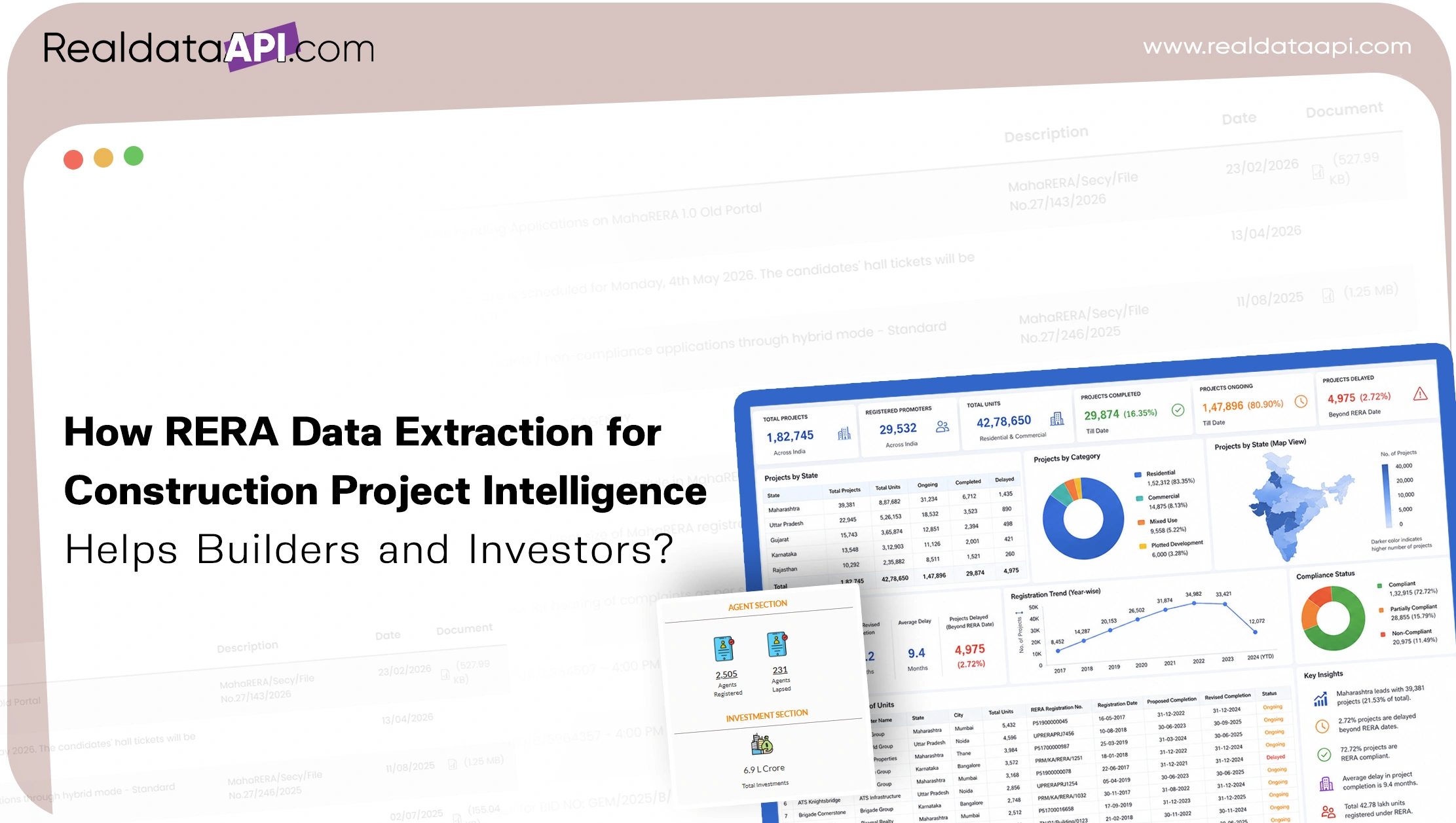 How RERA Data Extraction for Construction Project Intelligence Helps Builders and Investors?