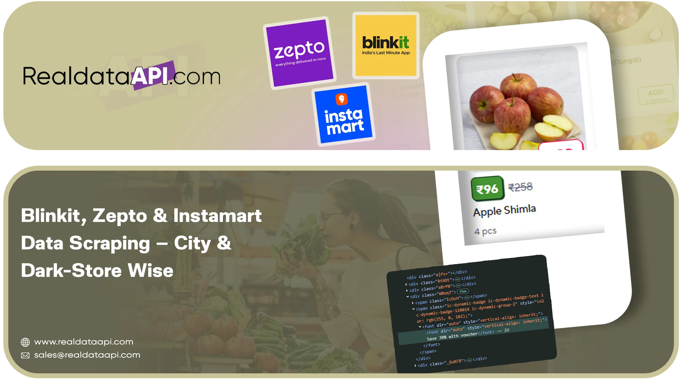 How to Scrape Blinkit, Zepto & Swiggy Instamart Data (City & Dark-Store Wise)