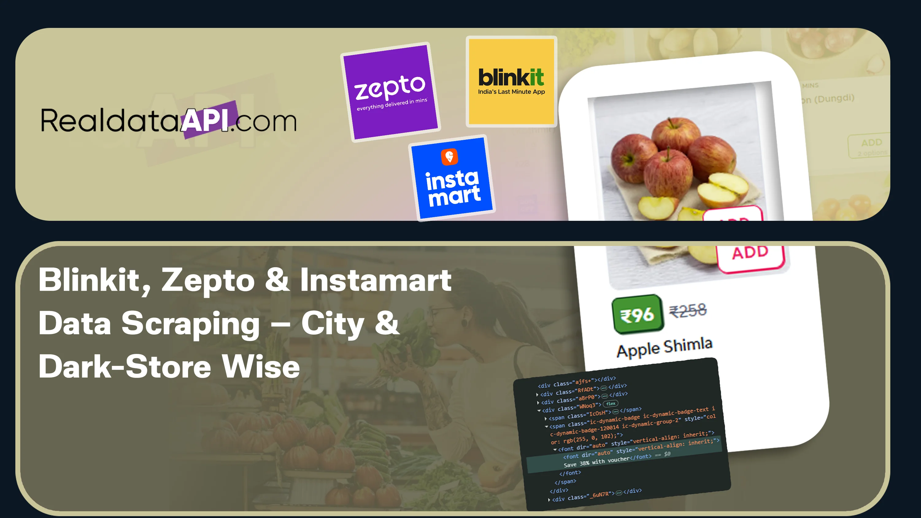 How to Scrape Blinkit, Zepto & Swiggy Instamart Data (City & Dark-Store Wise)