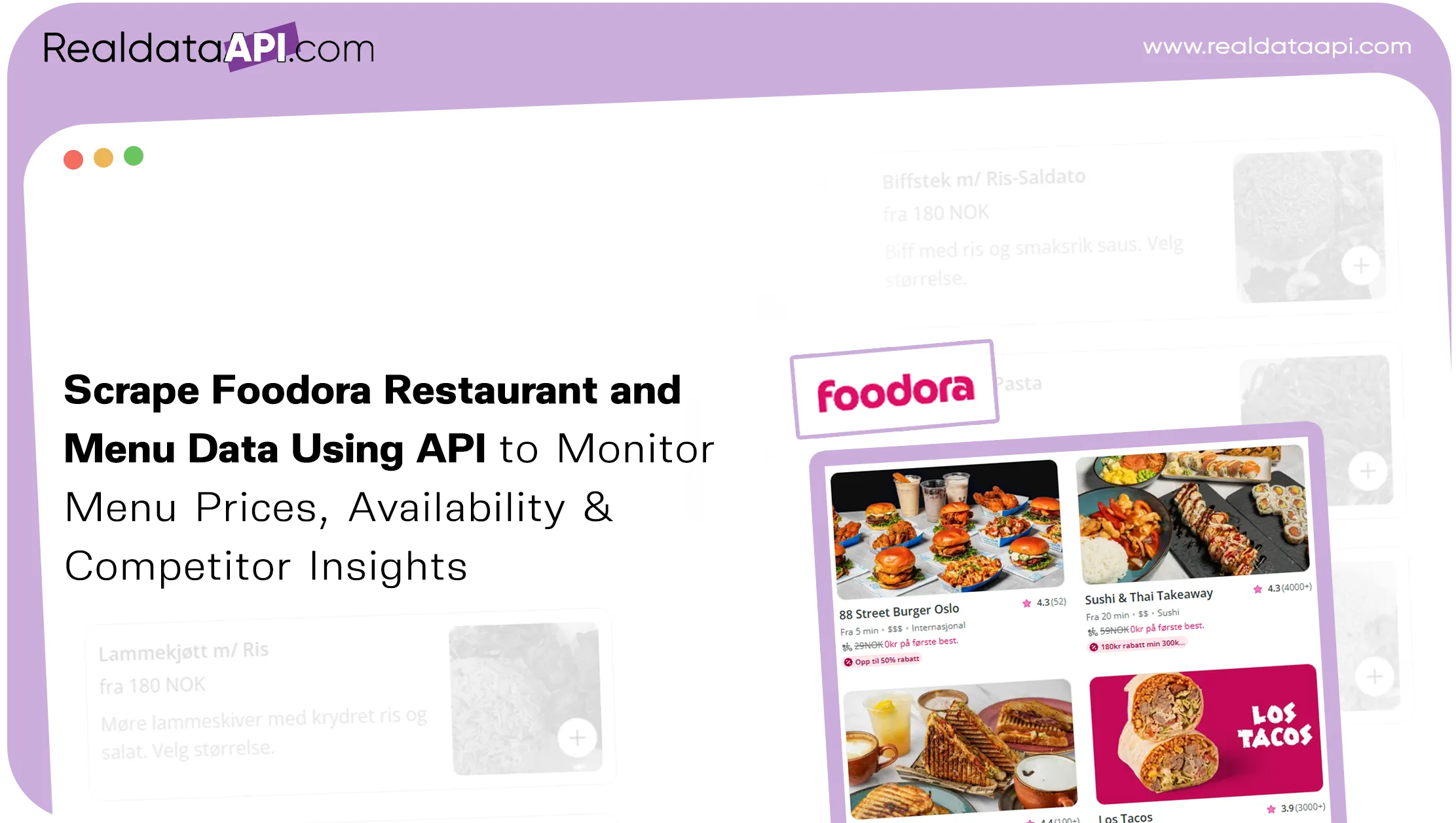 Scrape Foodora Restaurant and Menu Data Using API to Monitor Menu Prices, Availability & Competitor Insights