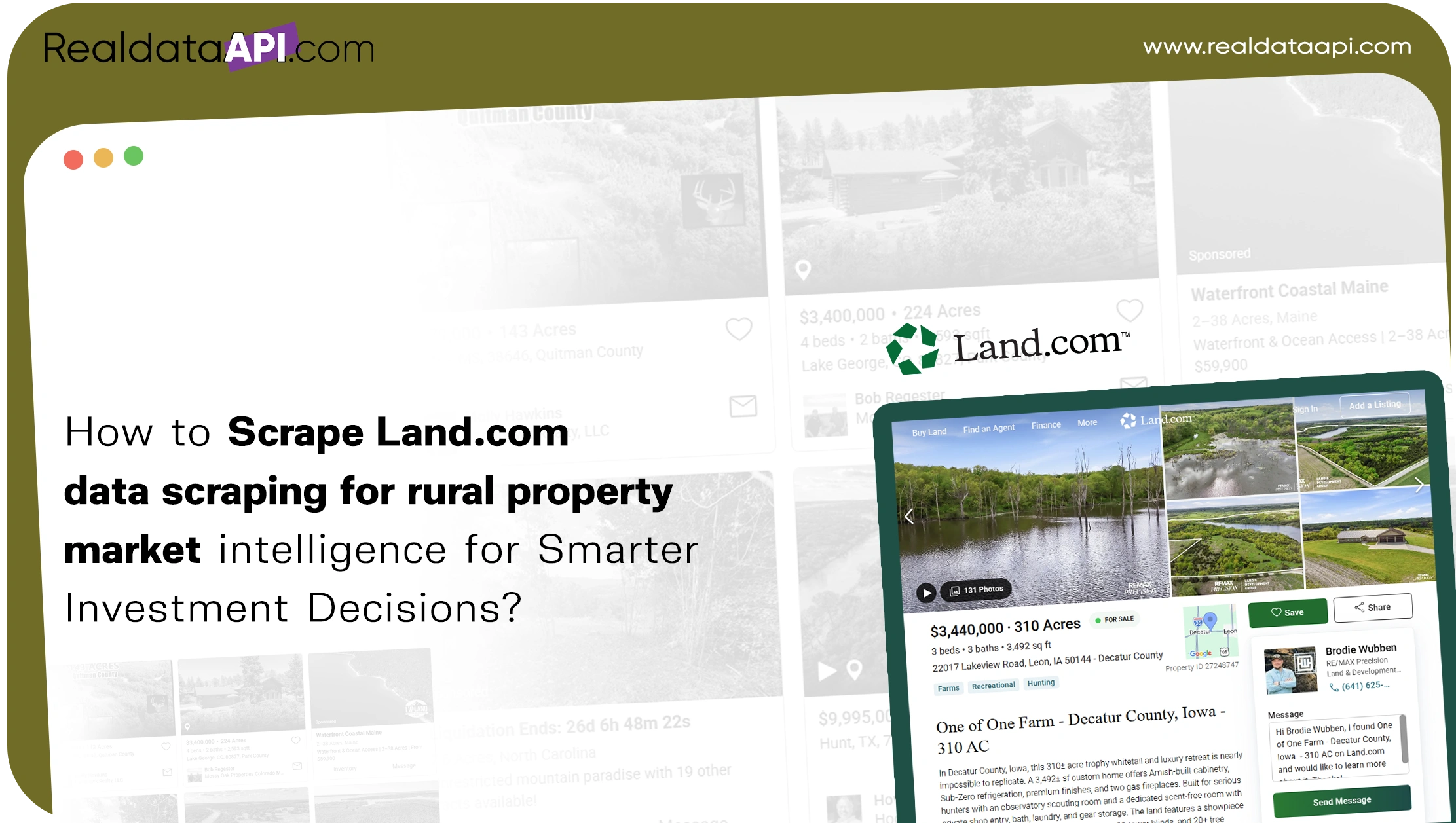 How to Scrape Land.com data scraping for rural property market intelligence for Smarter Investment Decisions?