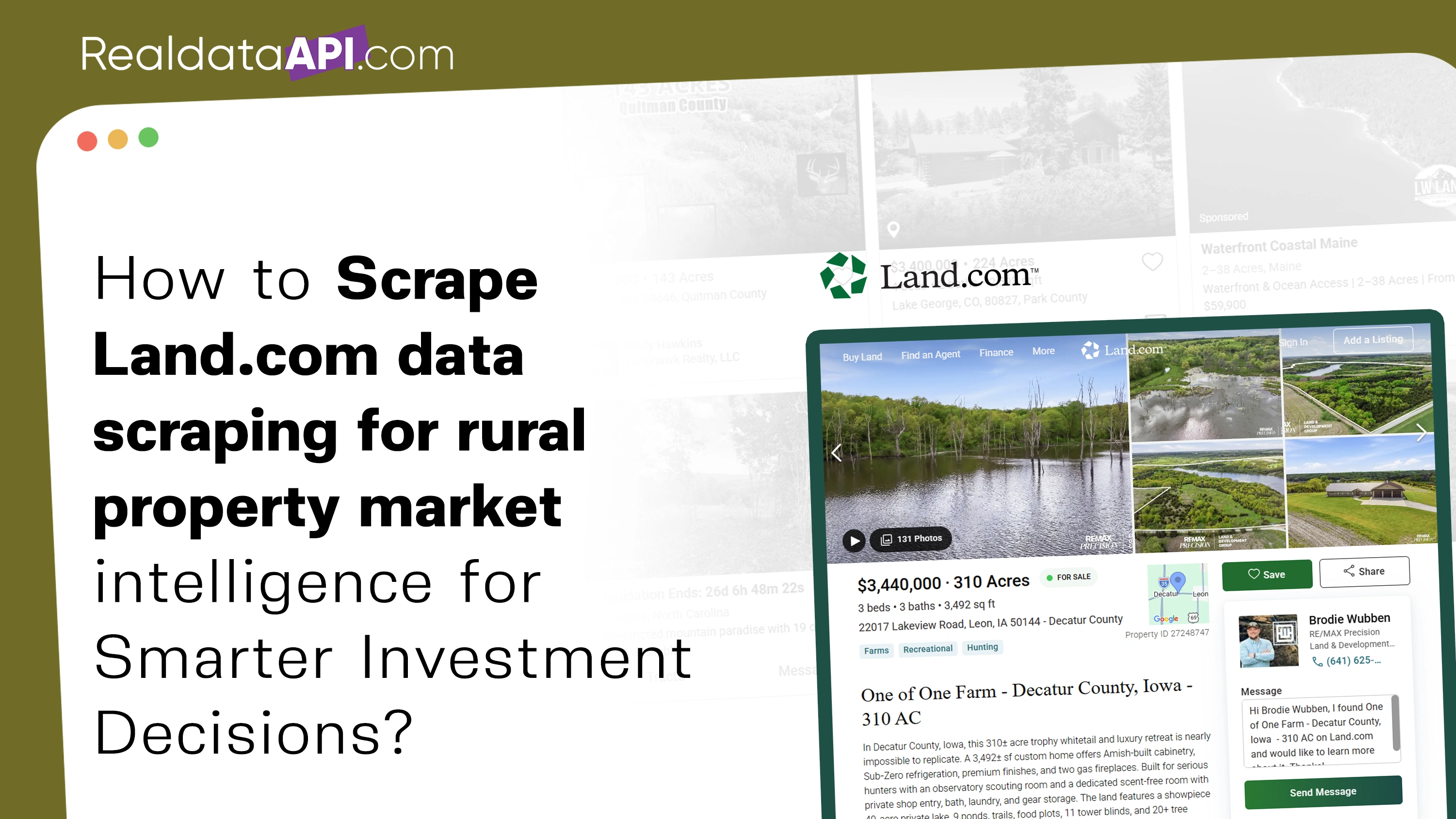 Scrape Land.com data scraping for rural property market intelligence