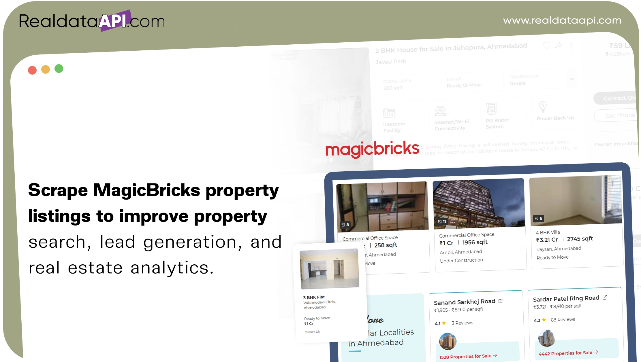 Scrape MagicBricks property listings to improve property search, lead generation, and real estate analytics.