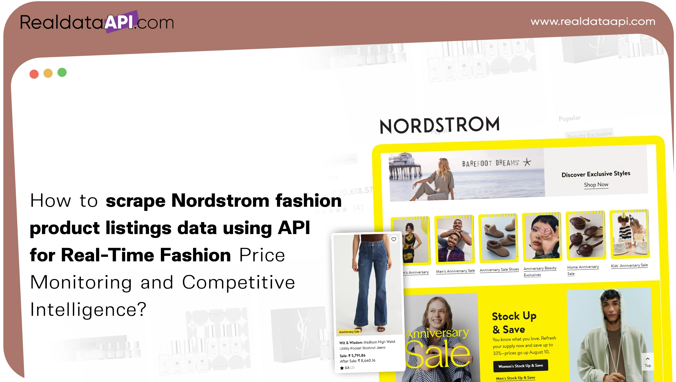 How to scrape Nordstrom fashion product listings data using API for Real-Time Fashion Price Monitoring and Competitive Intelligence?