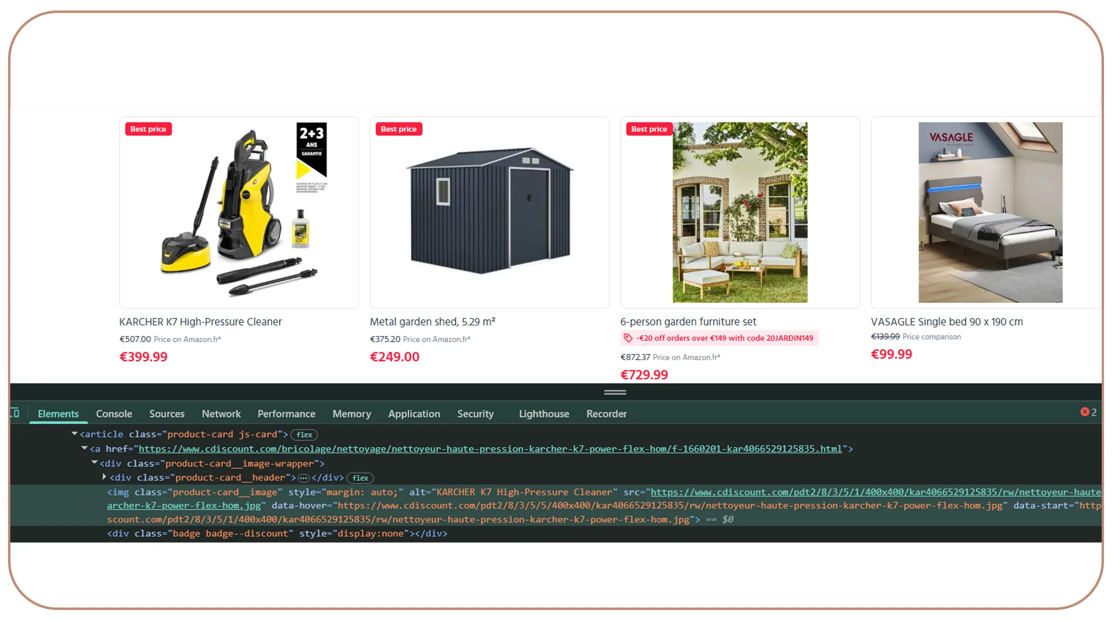 Understanding the Cdiscount Page Structure