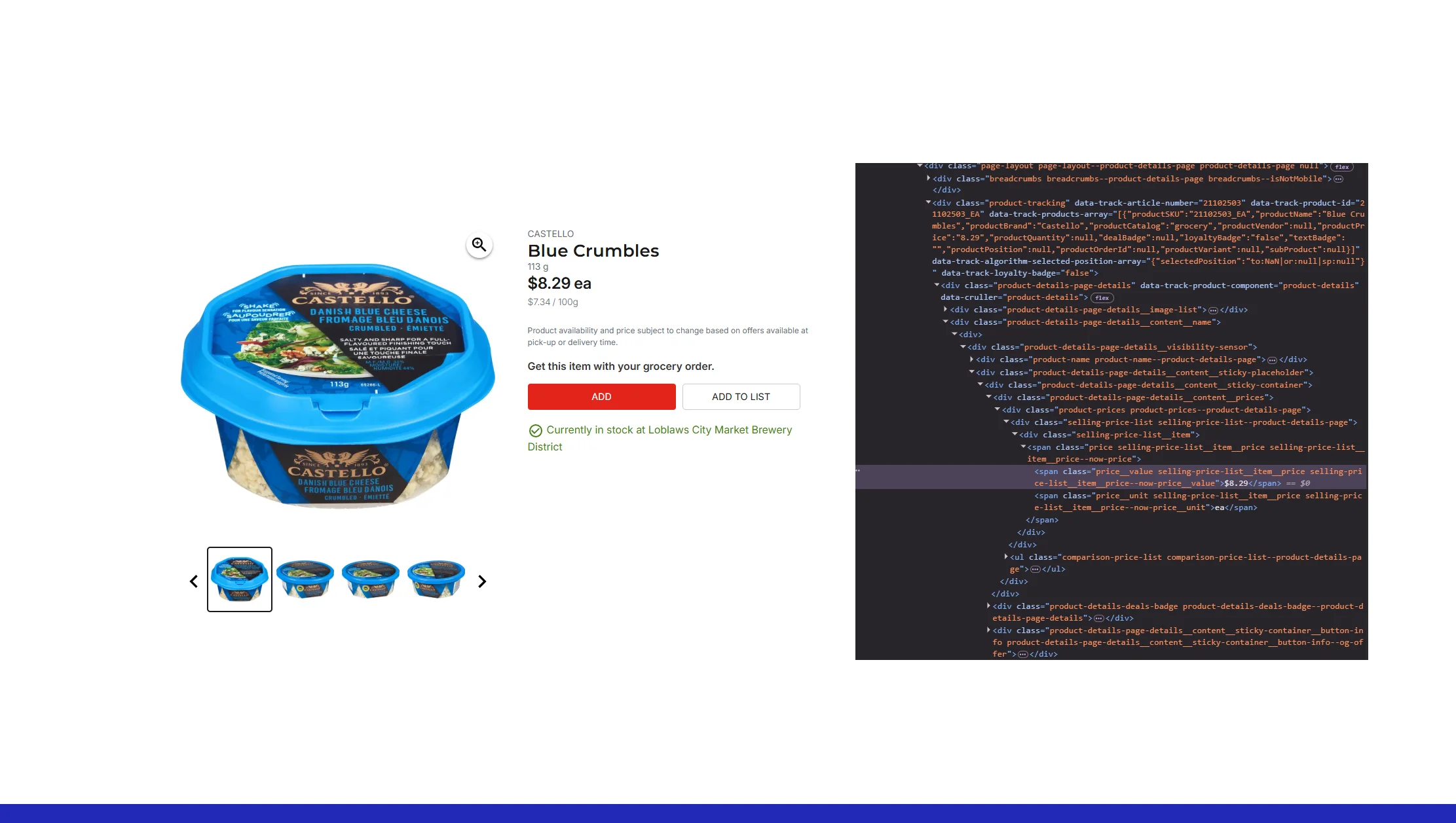 Understanding Loblaws Grocery API and Data Structure