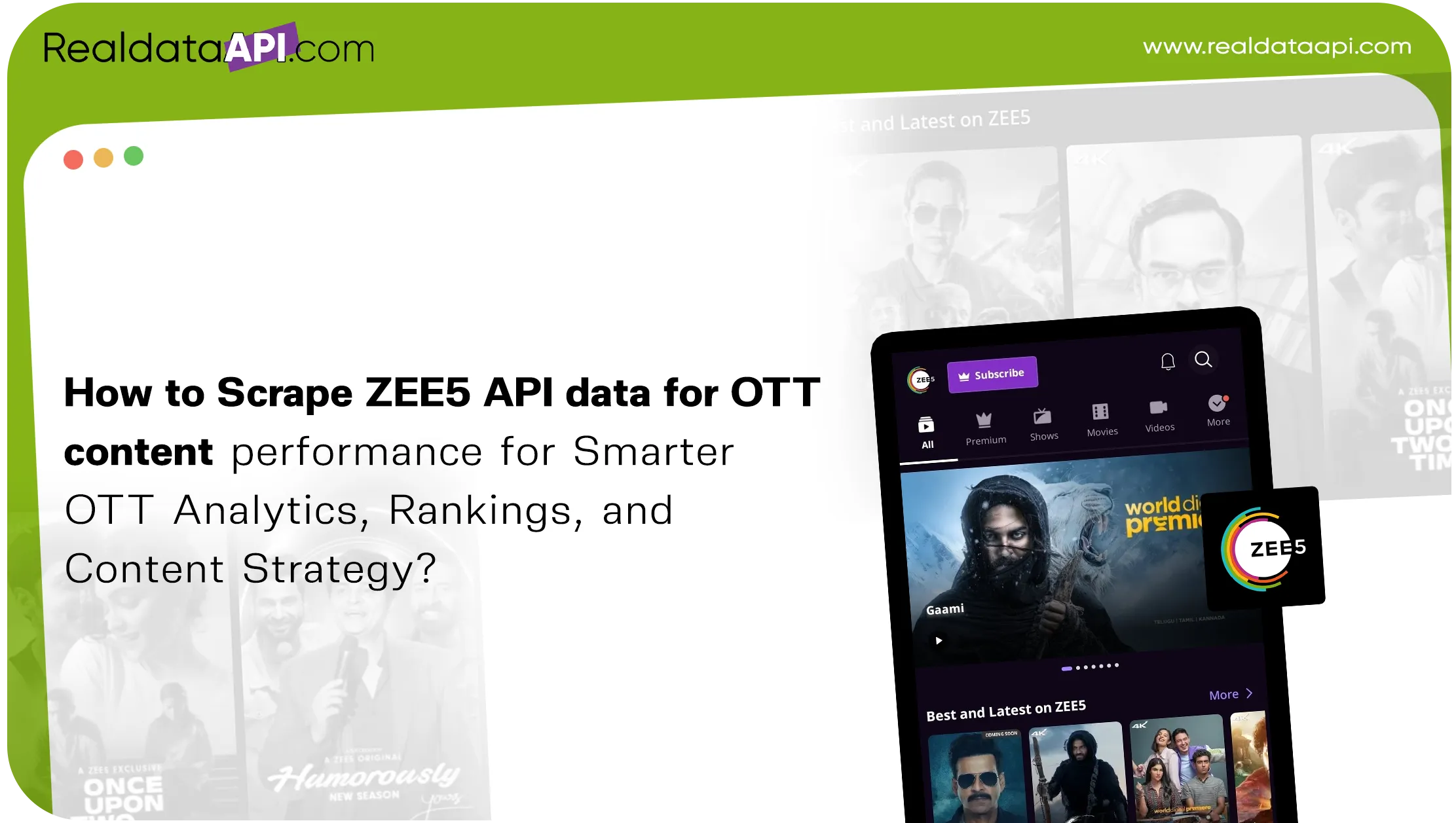 How to Scrape ZEE5 API data for OTT content performance for Smarter OTT Analytics, Rankings, and Content Strategy?