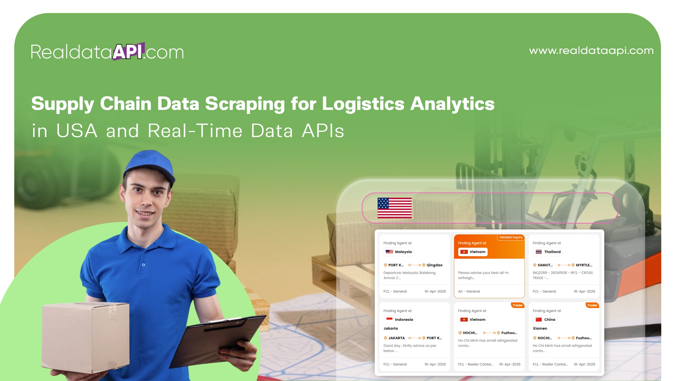 Supply Chain Data Scraping for Logistics Analytics in USA and Real-Time Data APIs