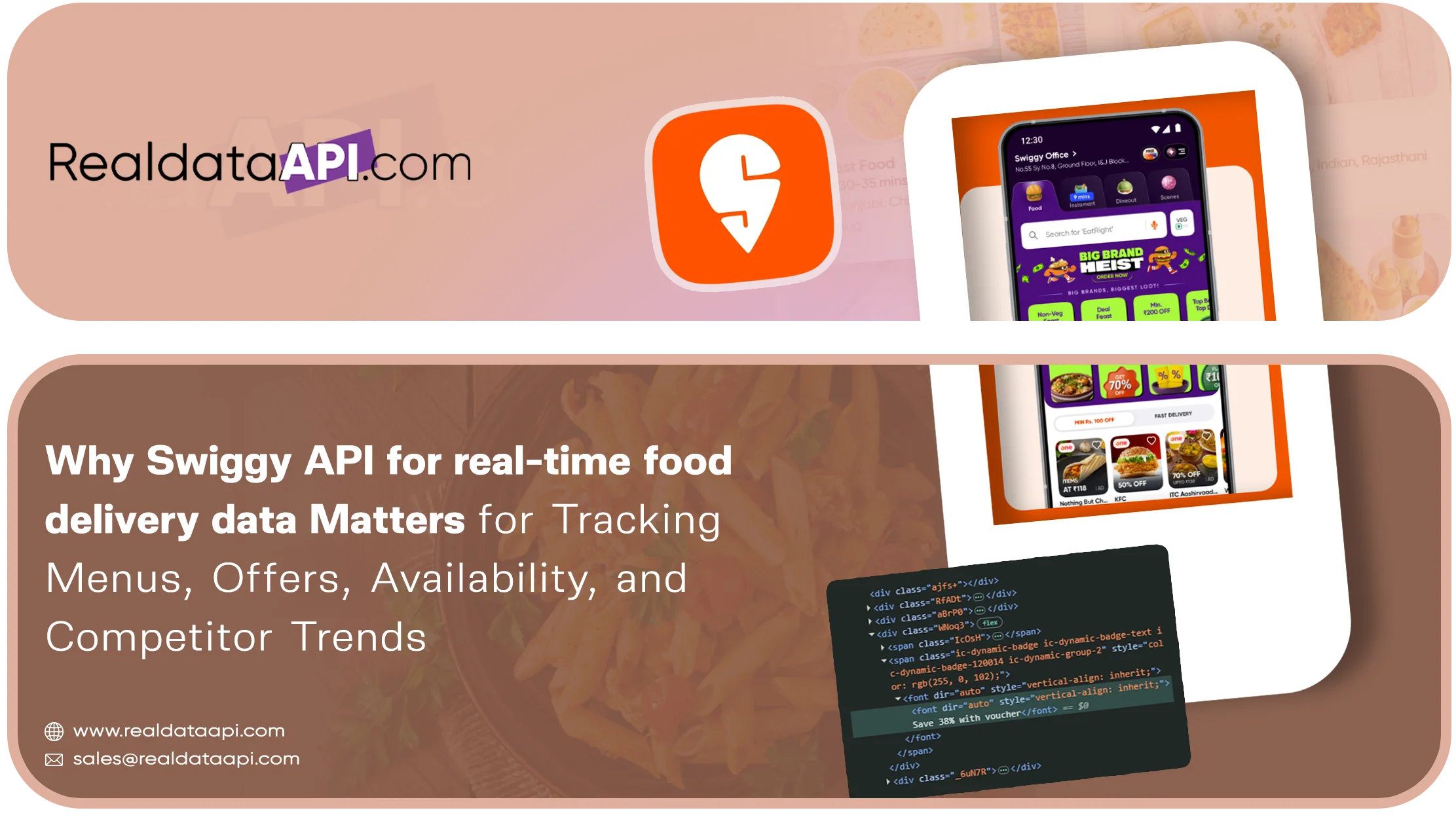 Swiggy API for real-time food delivery data
