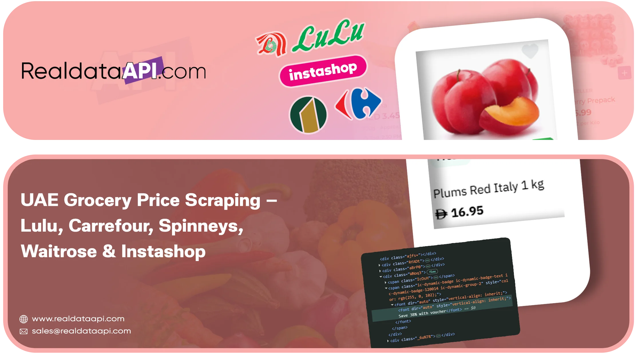 UAE & GCC Grocery Price Scraping: Lulu, Carrefour, Spinneys, Waitrose & Instashop