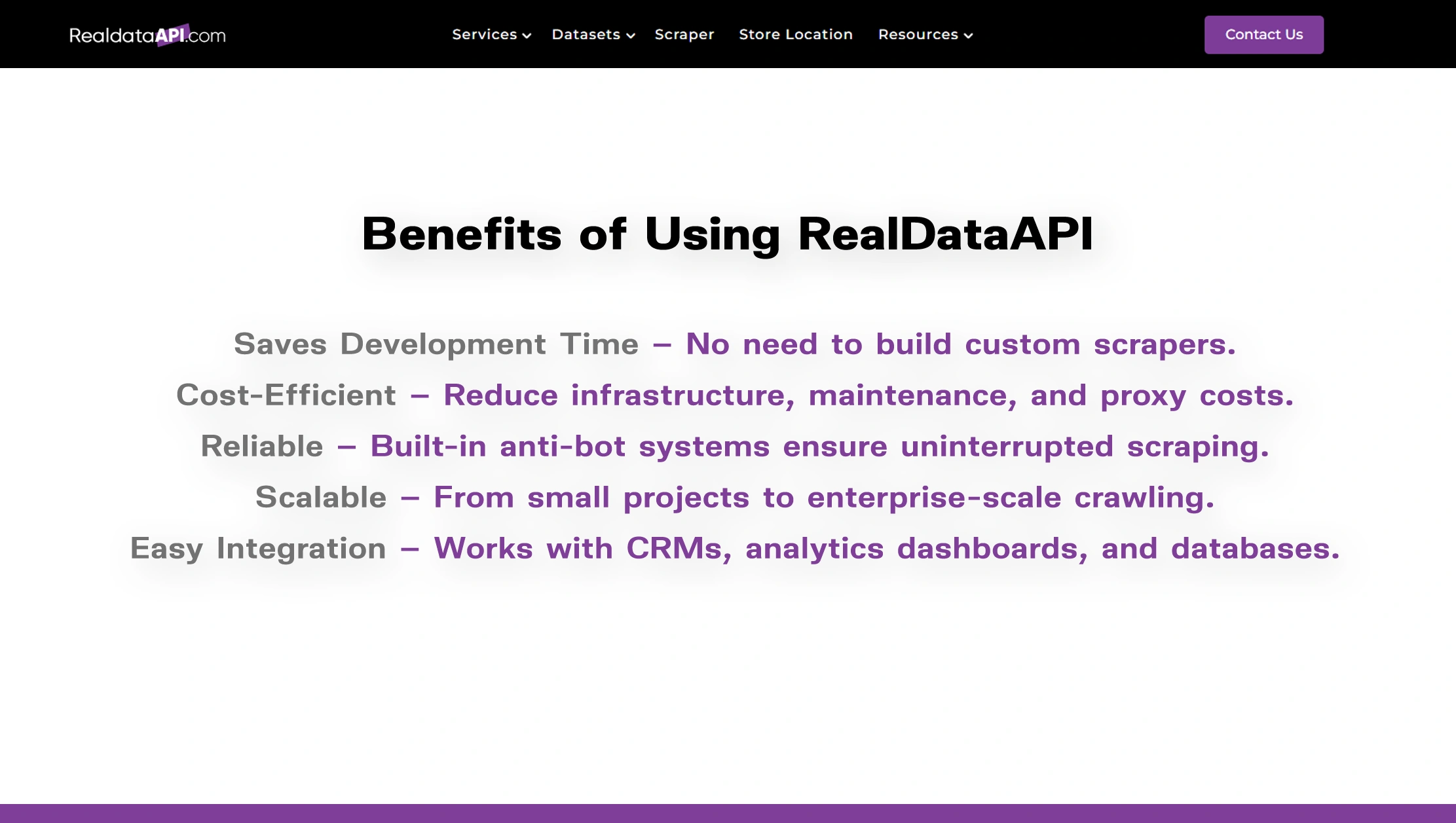 Benefits of Using RealDataAPI Benefits of Using RealDataAPI