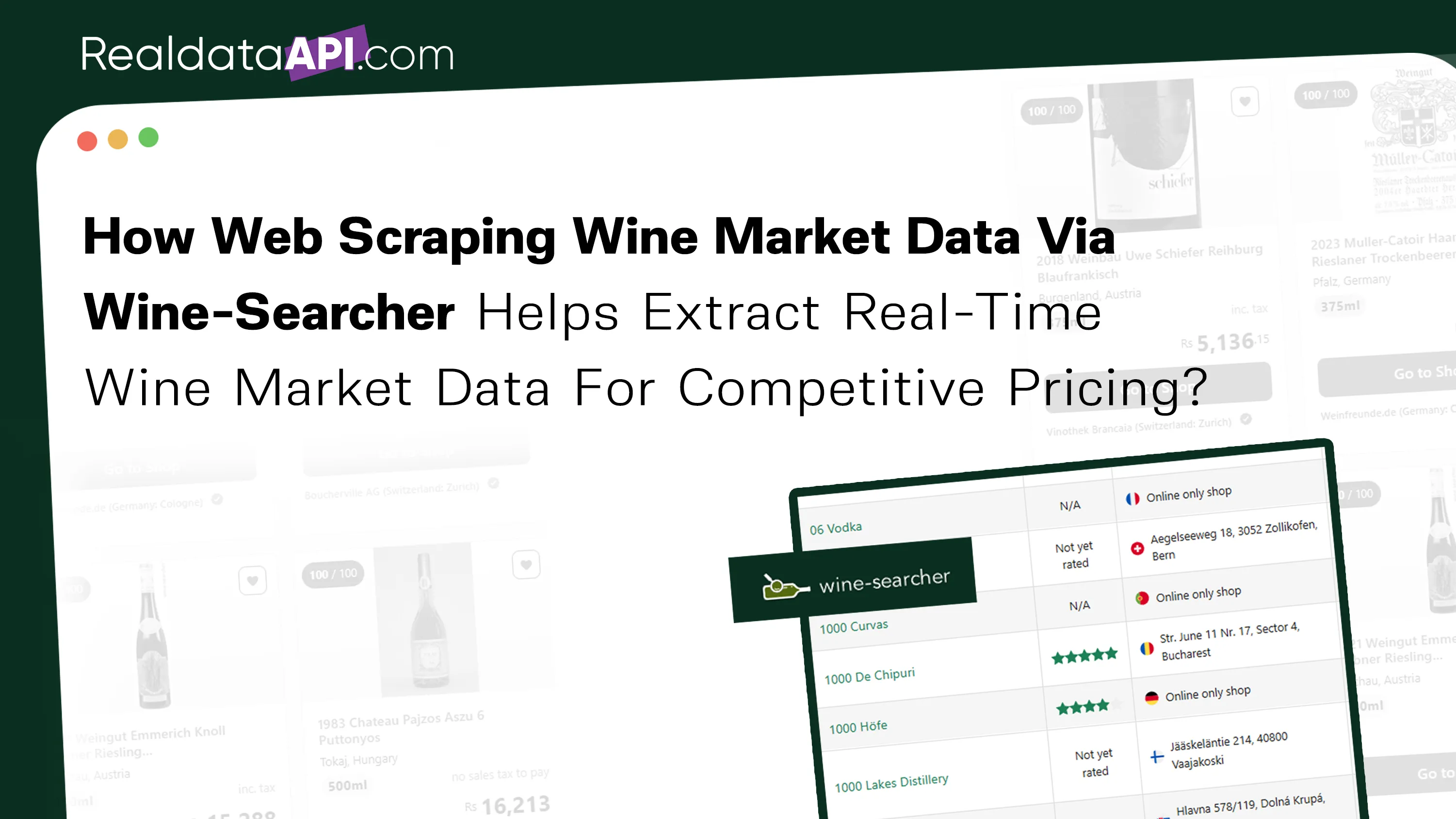 web scraping wine market data via Wine-Searcher