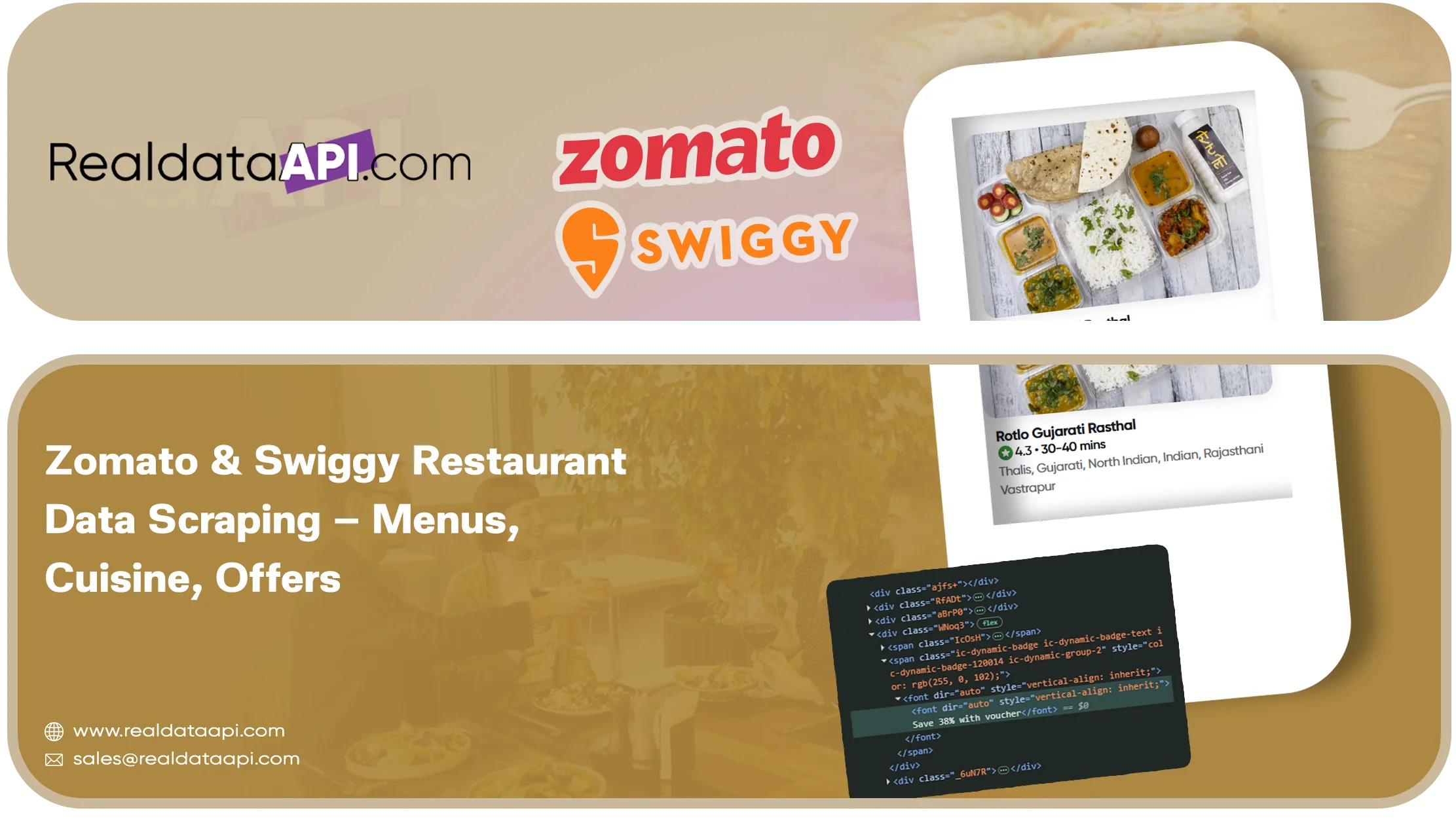 Zomato & Swiggy Restaurant Data Scraping: Menu, Cuisine, Address & Dine-In Offers