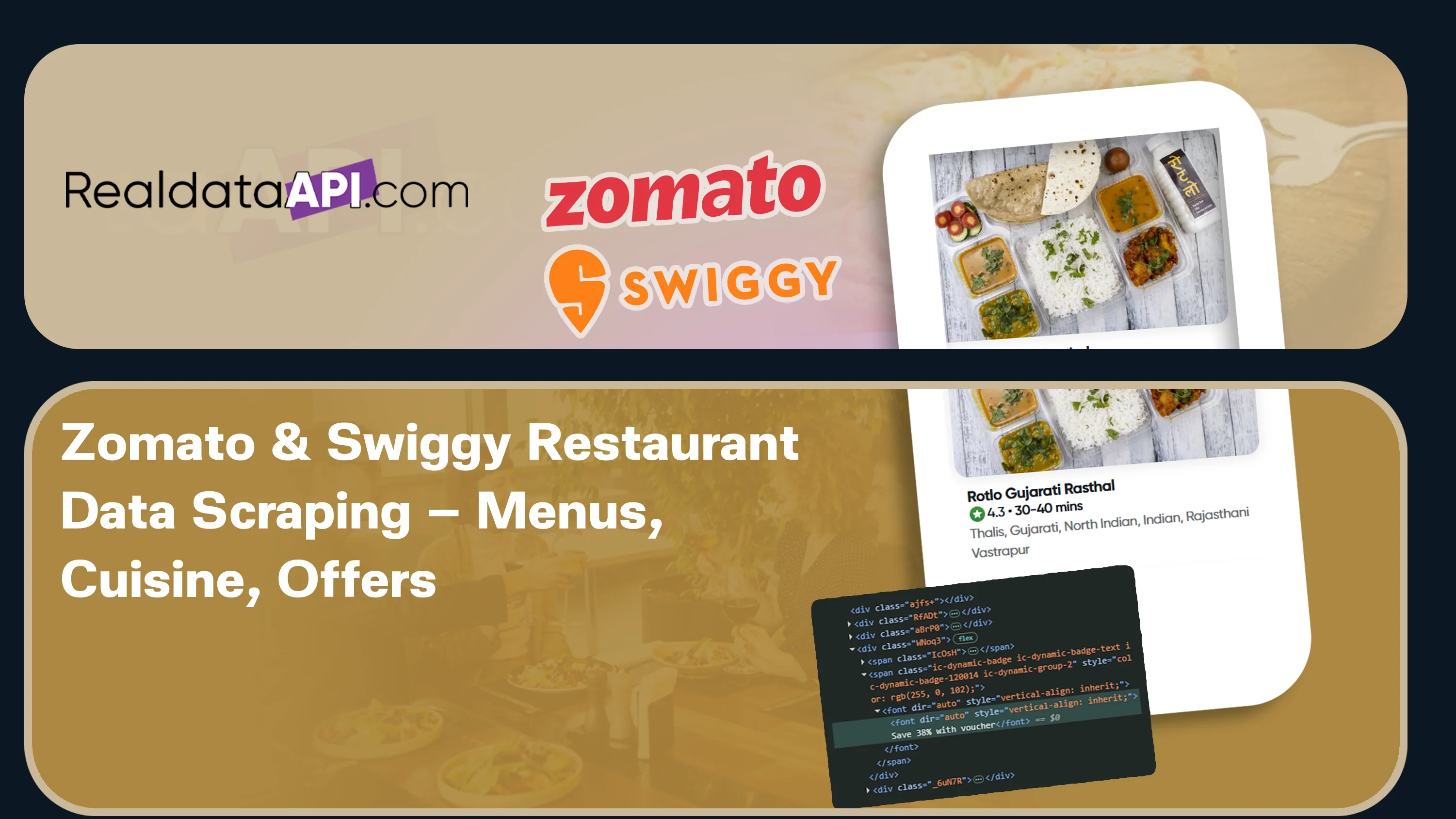 Zomato & Swiggy Restaurant Data Scraping: Menu, Cuisine, Address & Dine-In Offers