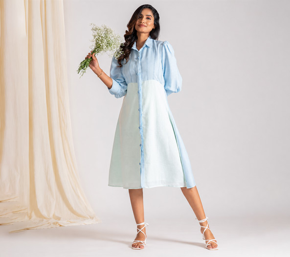 Linen Blend Summer Dress