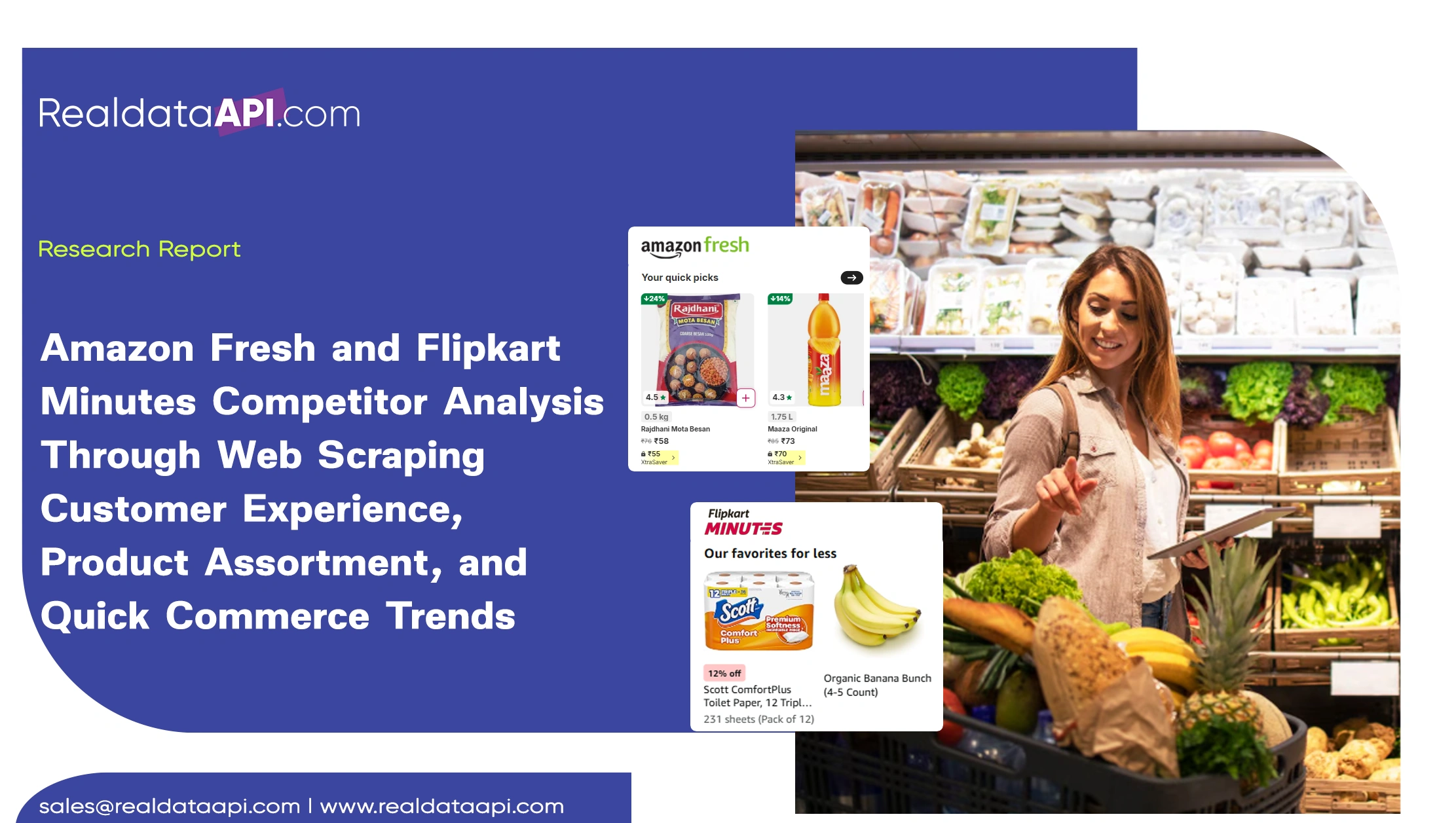 Amazon Fresh and Flipkart Minutes Competitor Analysis Through Web Scraping - Customer Experience, Product Assortment, and Quick Commerce Trends
