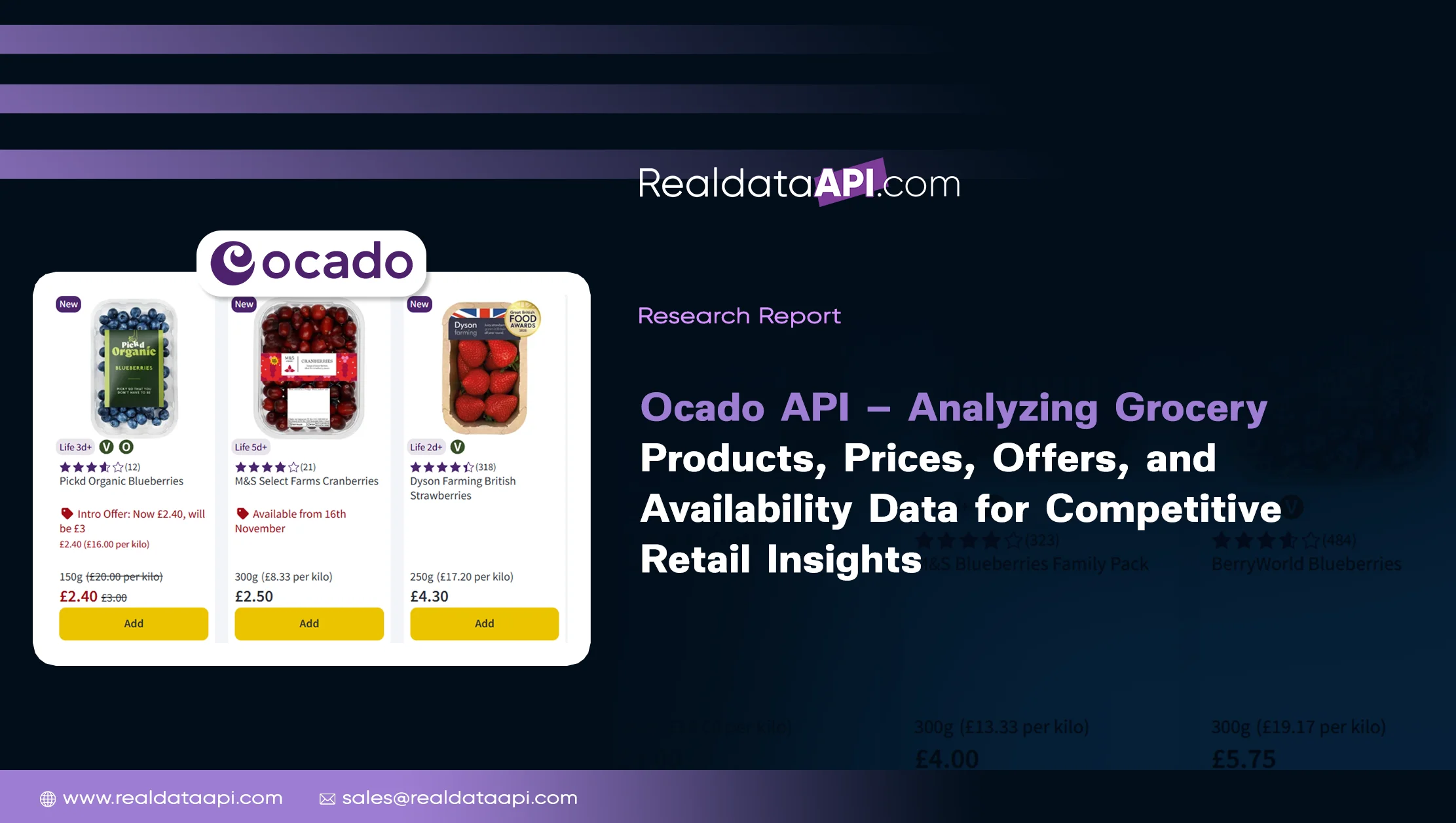 Ocado API for grocery products, prices, offers & availability