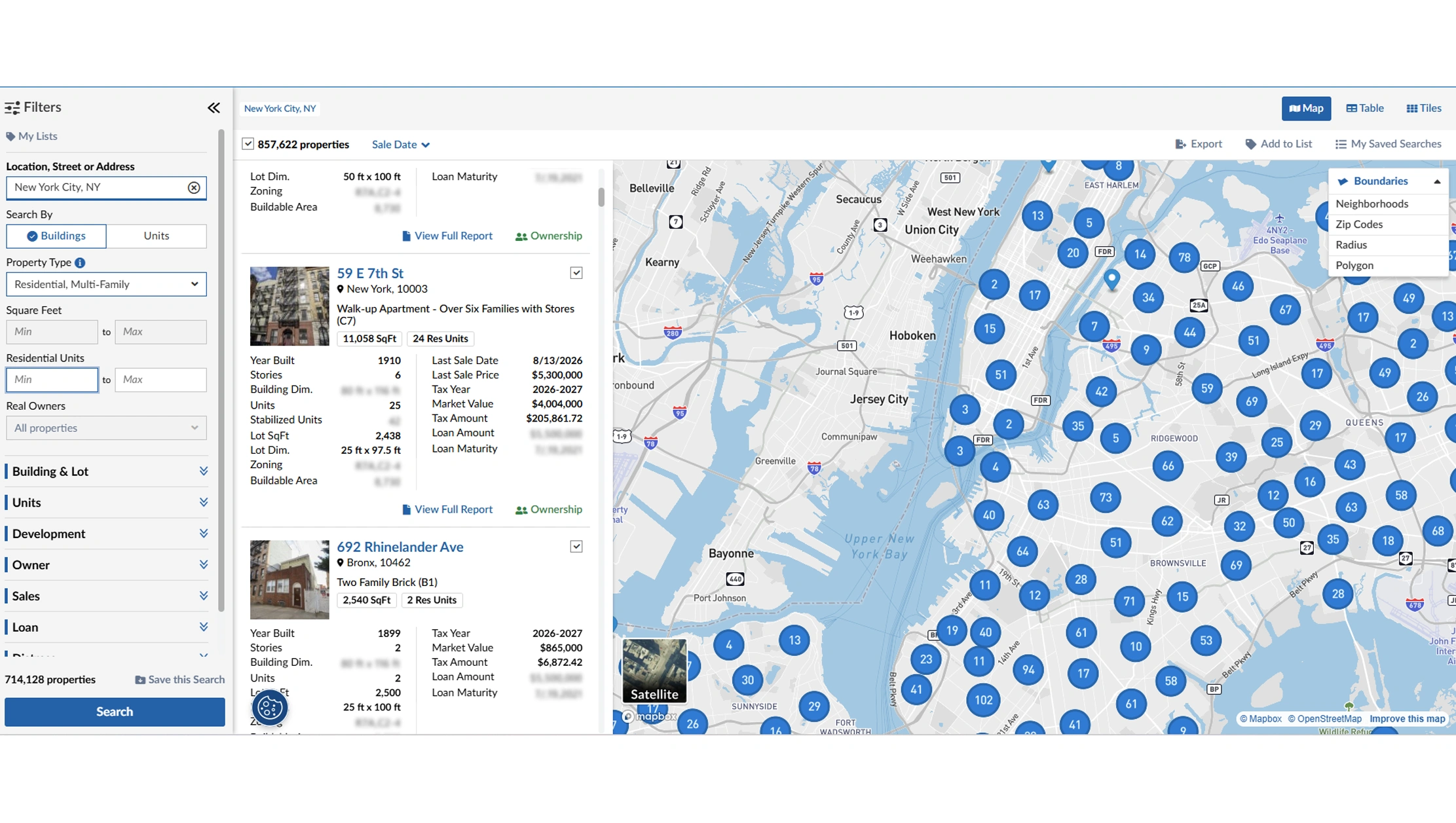 PropertyShark real estate data collection for investment research