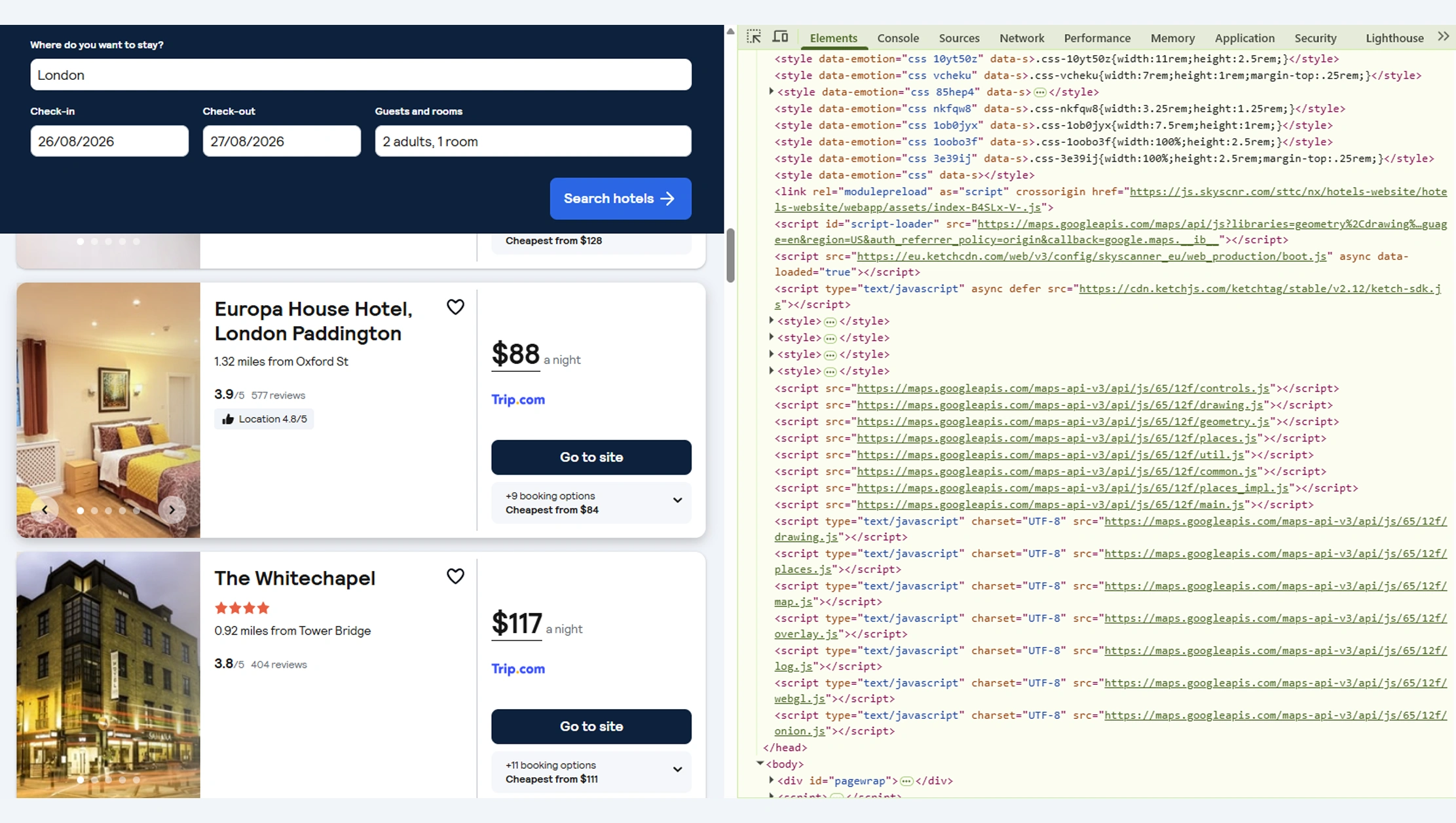 Skyscanner Data Scraping API