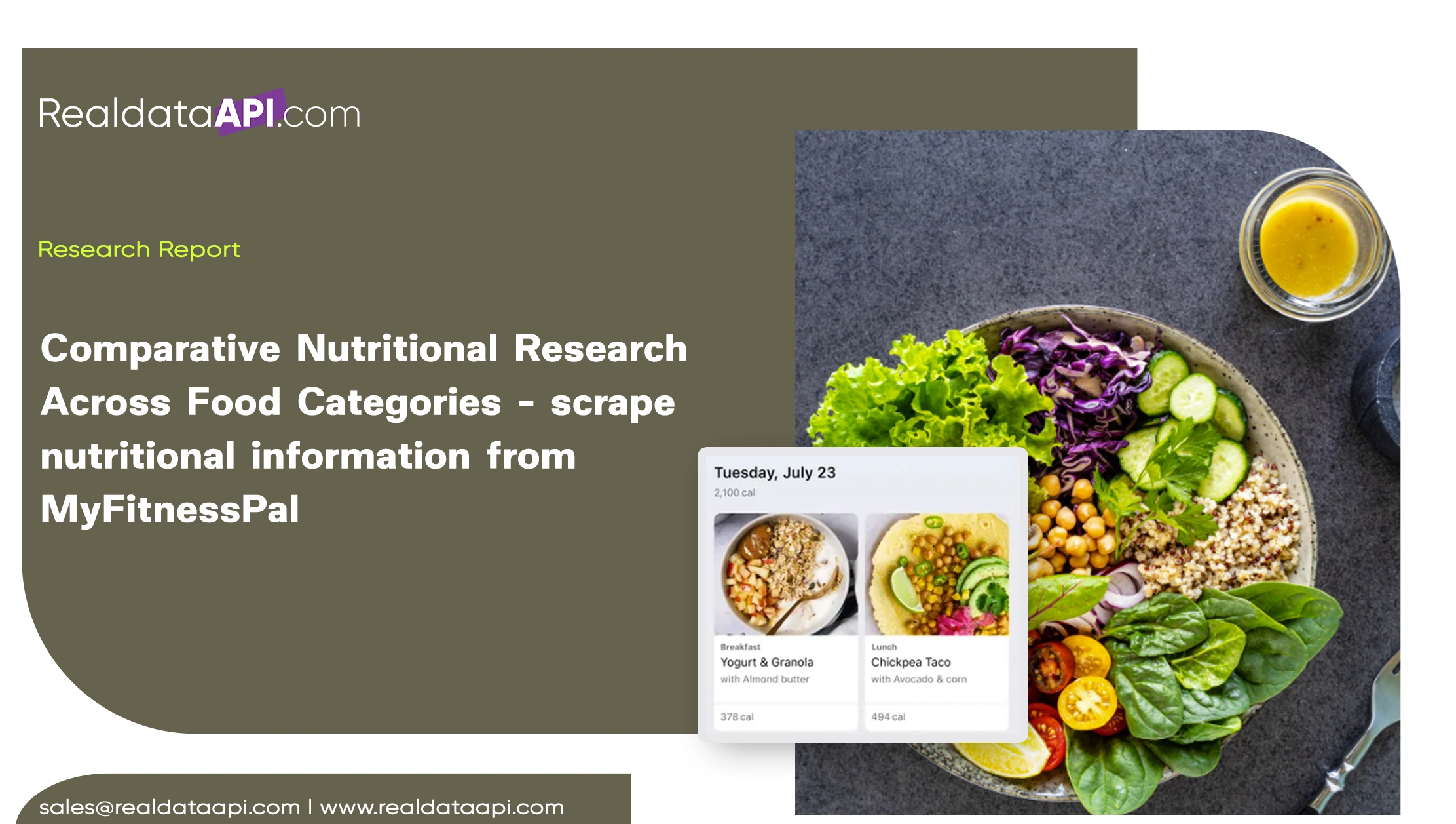 Comparative Nutritional Research Across Food Categories - scrape nutritional information from
                        MyFitnessPal
